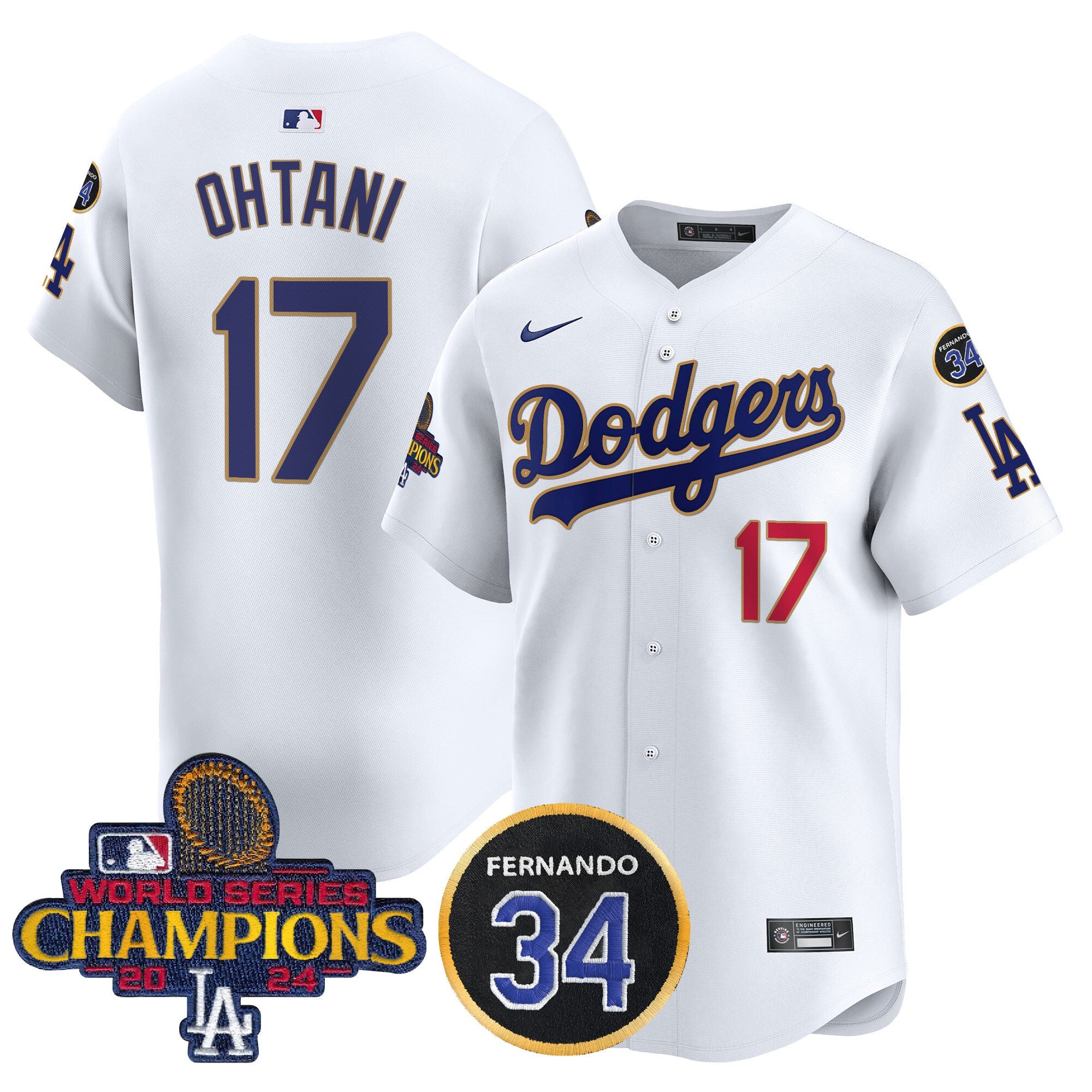 Men’s 2024 World Series Champions Gold Trim Vapor Premier Limited Jersey V2