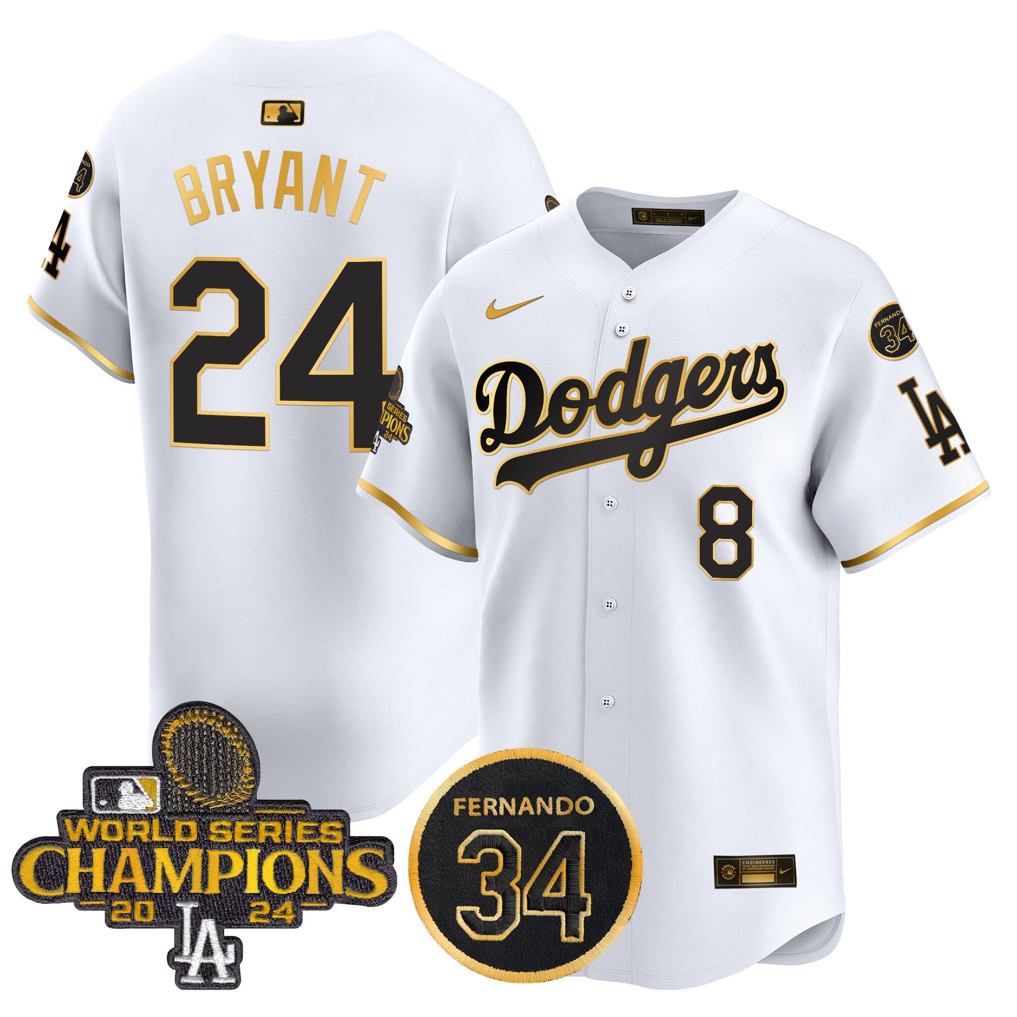 Men’s 2024 World Series Champions Gold Trim Vapor Premier Limited Jersey V2
