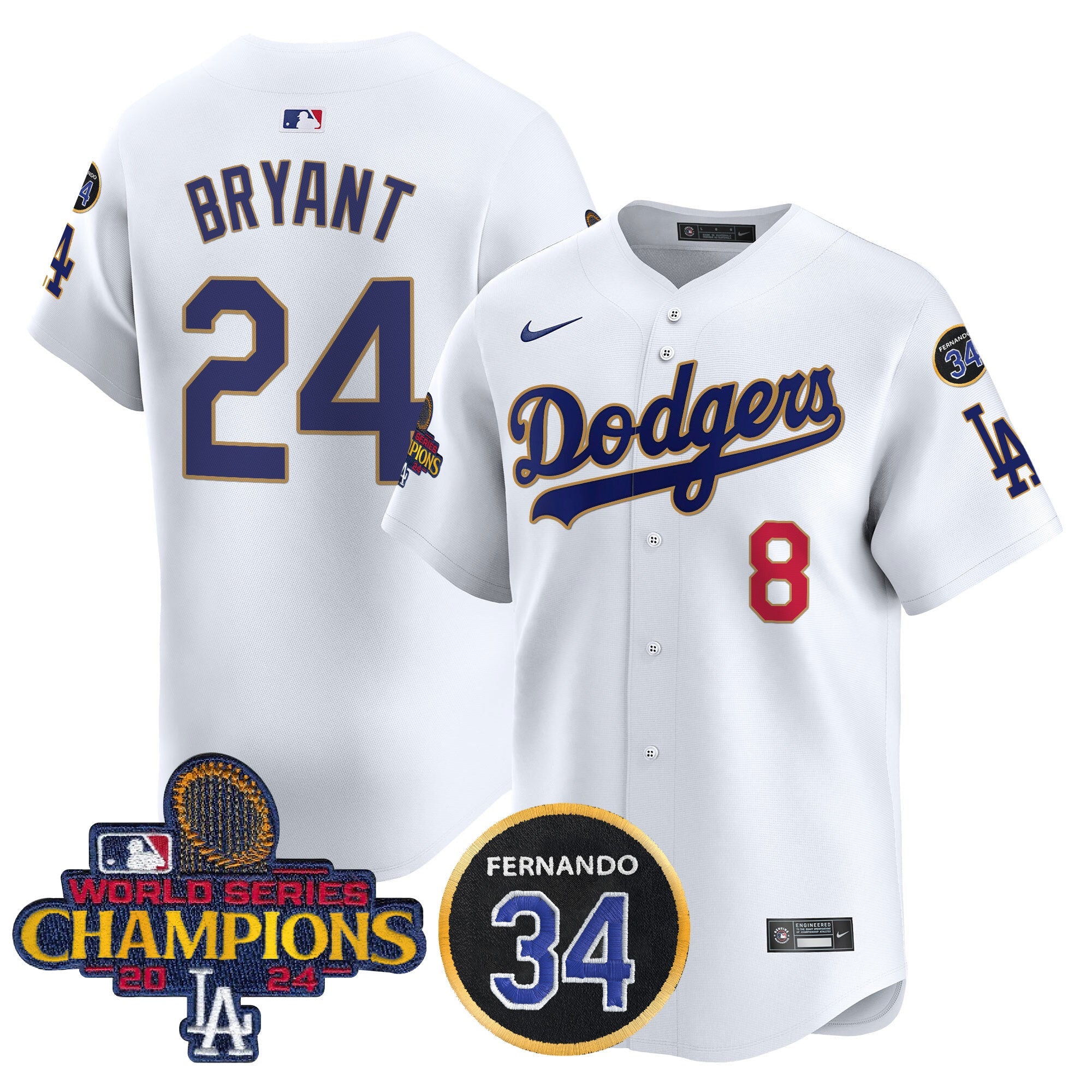 Men’s 2024 World Series Champions Gold Trim Vapor Premier Limited Jersey V2