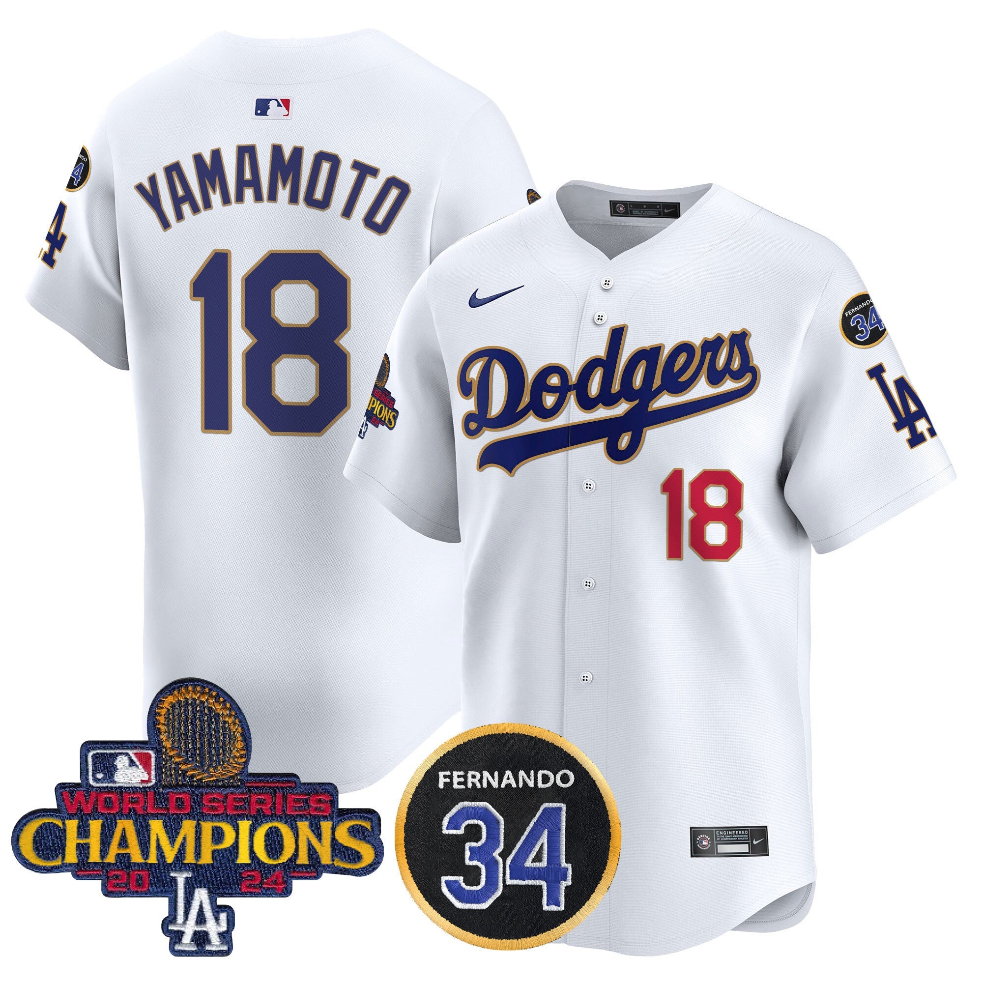 Men’s 2024 World Series Champions Gold Trim Vapor Premier Limited Jersey V2