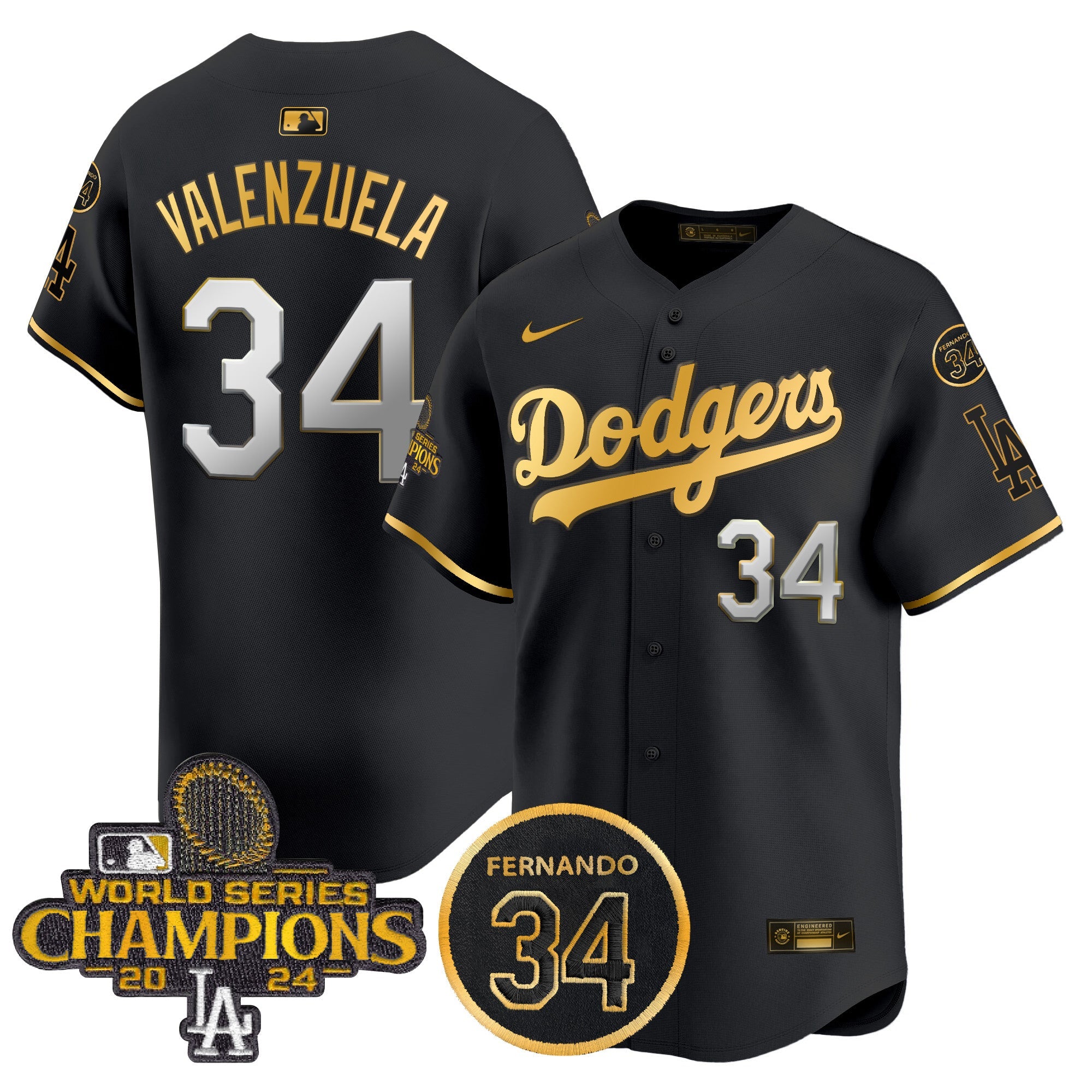 Men’s 2024 World Series Champions Gold Trim Vapor Premier Limited Jersey V2