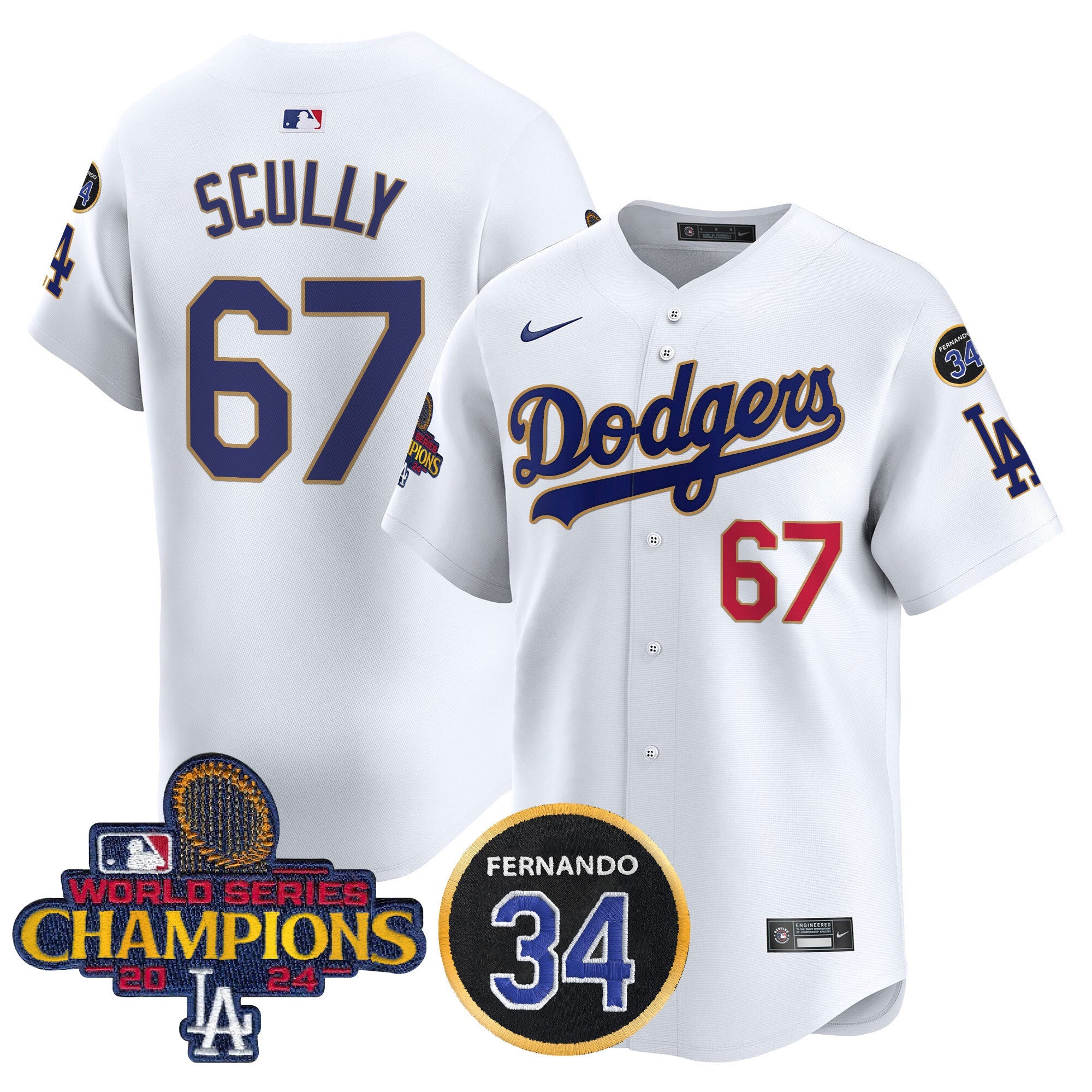 Men’s 2024 World Series Champions Gold Trim Vapor Premier Limited Jersey V2