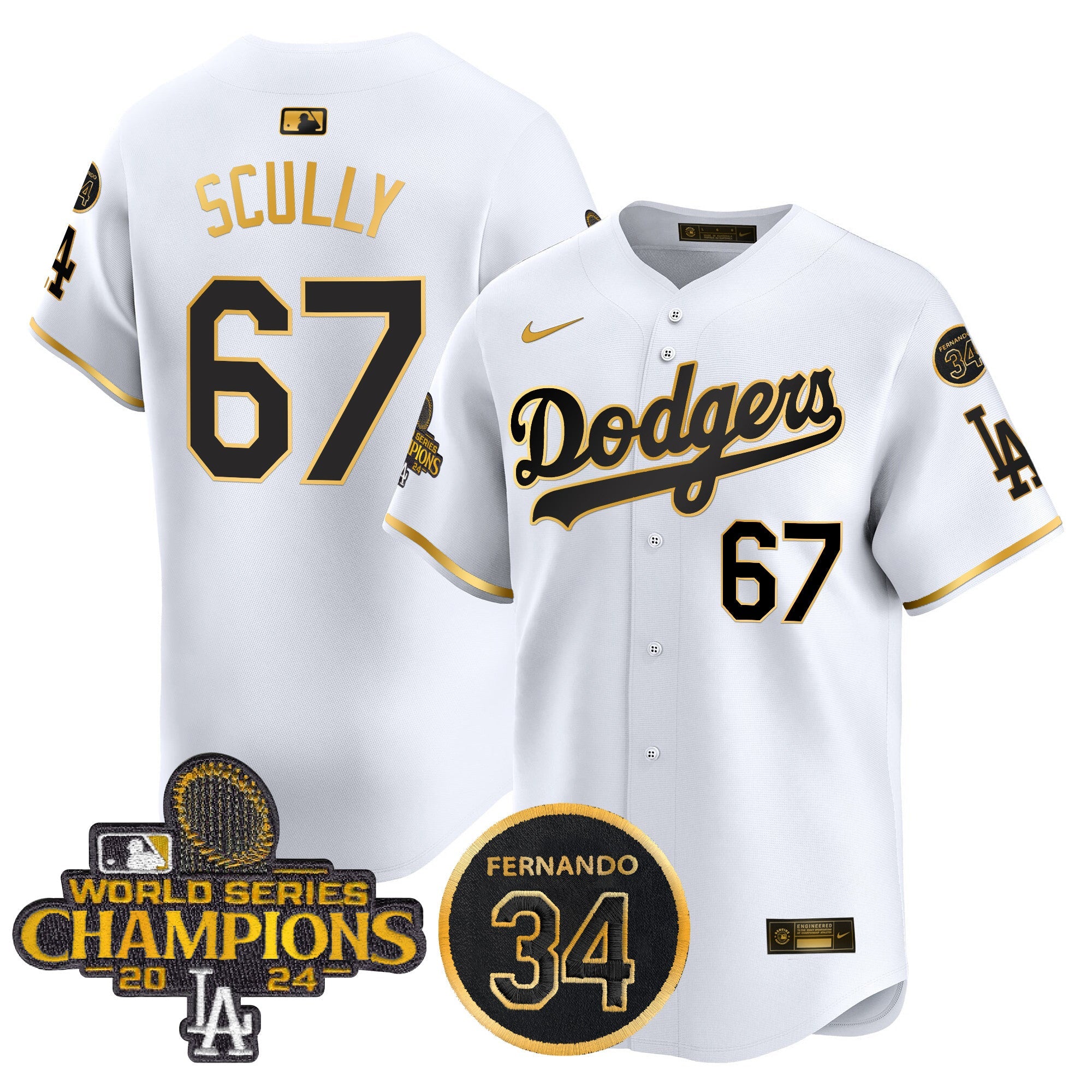 Men’s 2024 World Series Champions Gold Trim Vapor Premier Limited Jersey V2