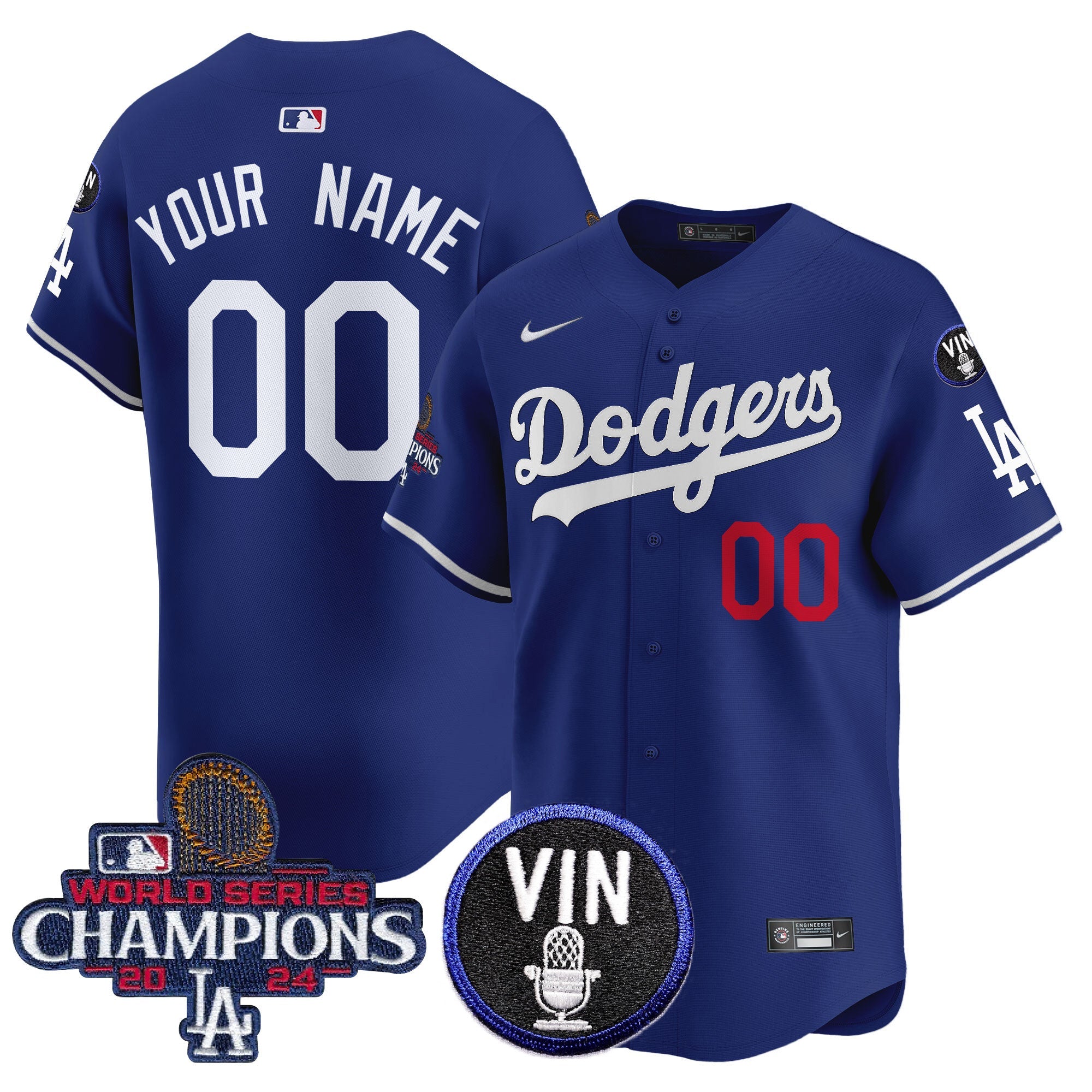2024 World Series Champions Patch Vapor Premier Limited Custom Jersey V3