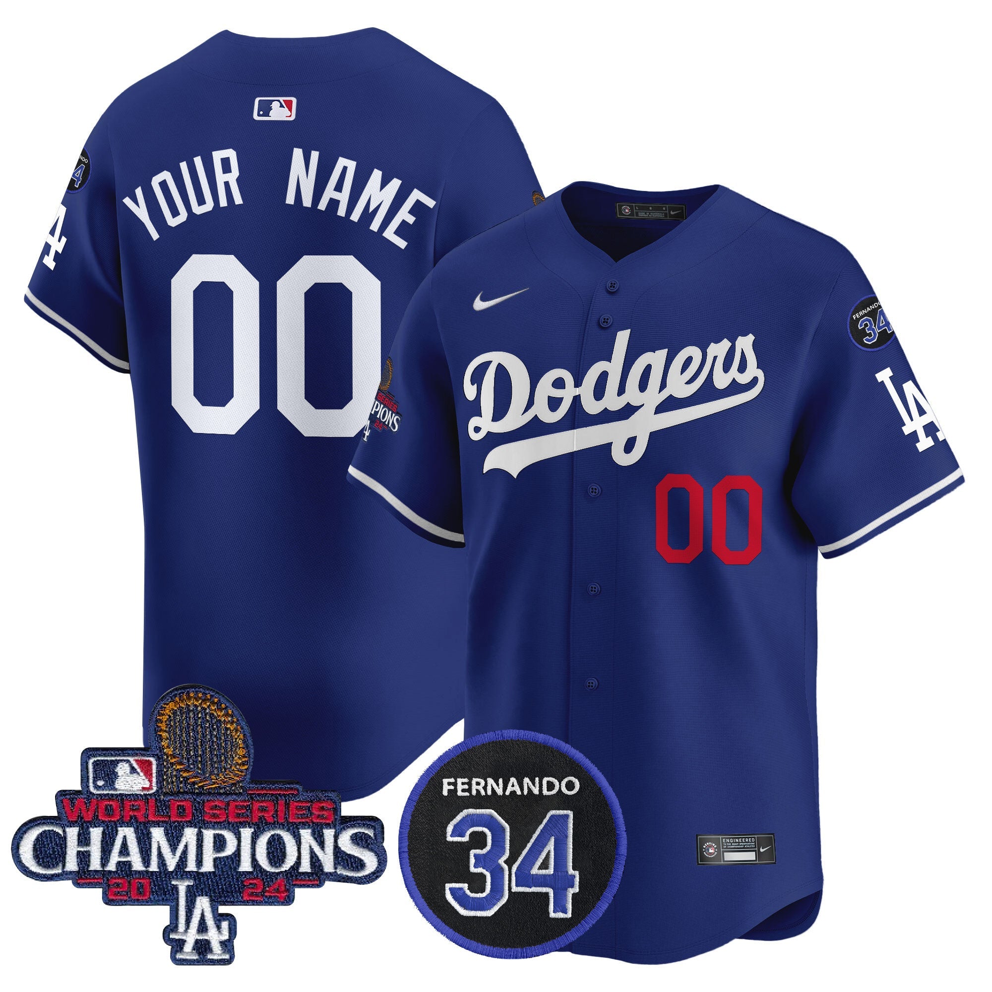 2024 World Series Champions Patch Vapor Premier Limited Custom Jersey V2