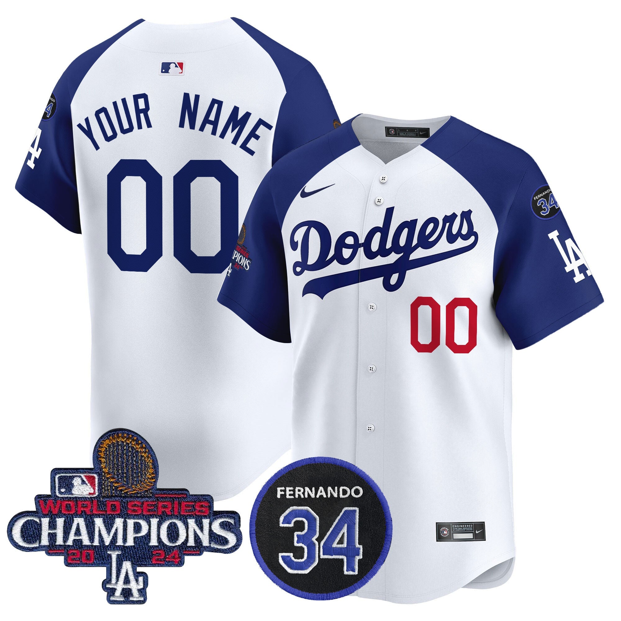 2024 World Series Champions Patch Vapor Premier Limited Custom Jersey V2