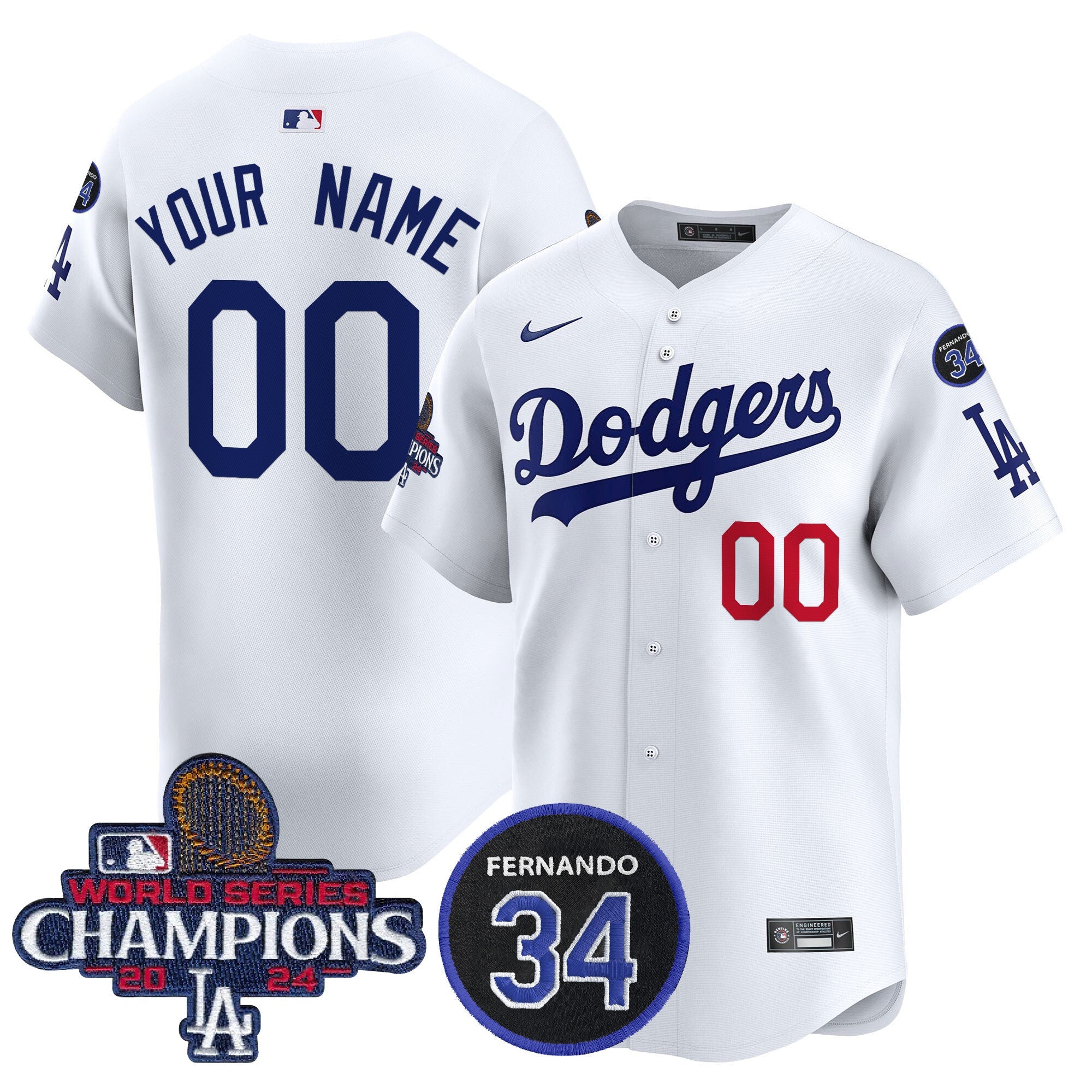 2024 World Series Champions Patch Vapor Premier Limited Custom Jersey V2