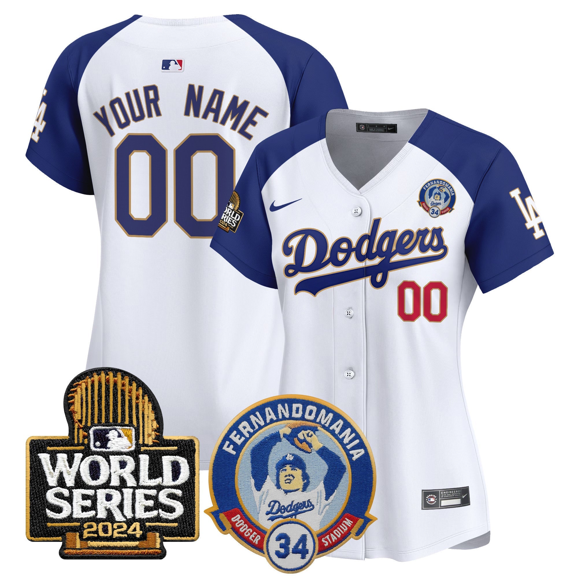 Fernando Valenzuela & 2024 World Series Patch Vapor Premier Limited Custom Jersey