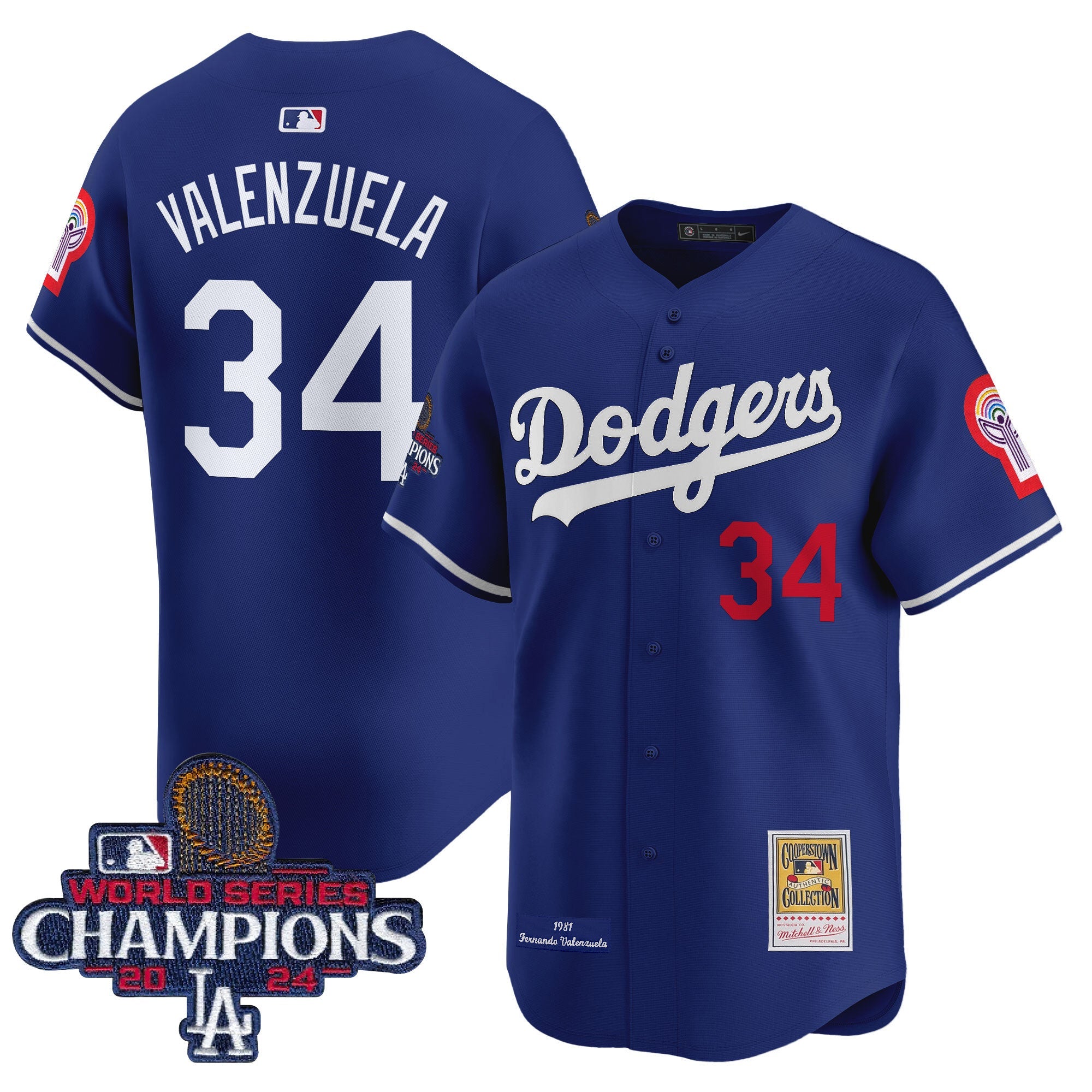 Fernando 1981 & 2024 World Series Champions Patch Cooperstown Jersey