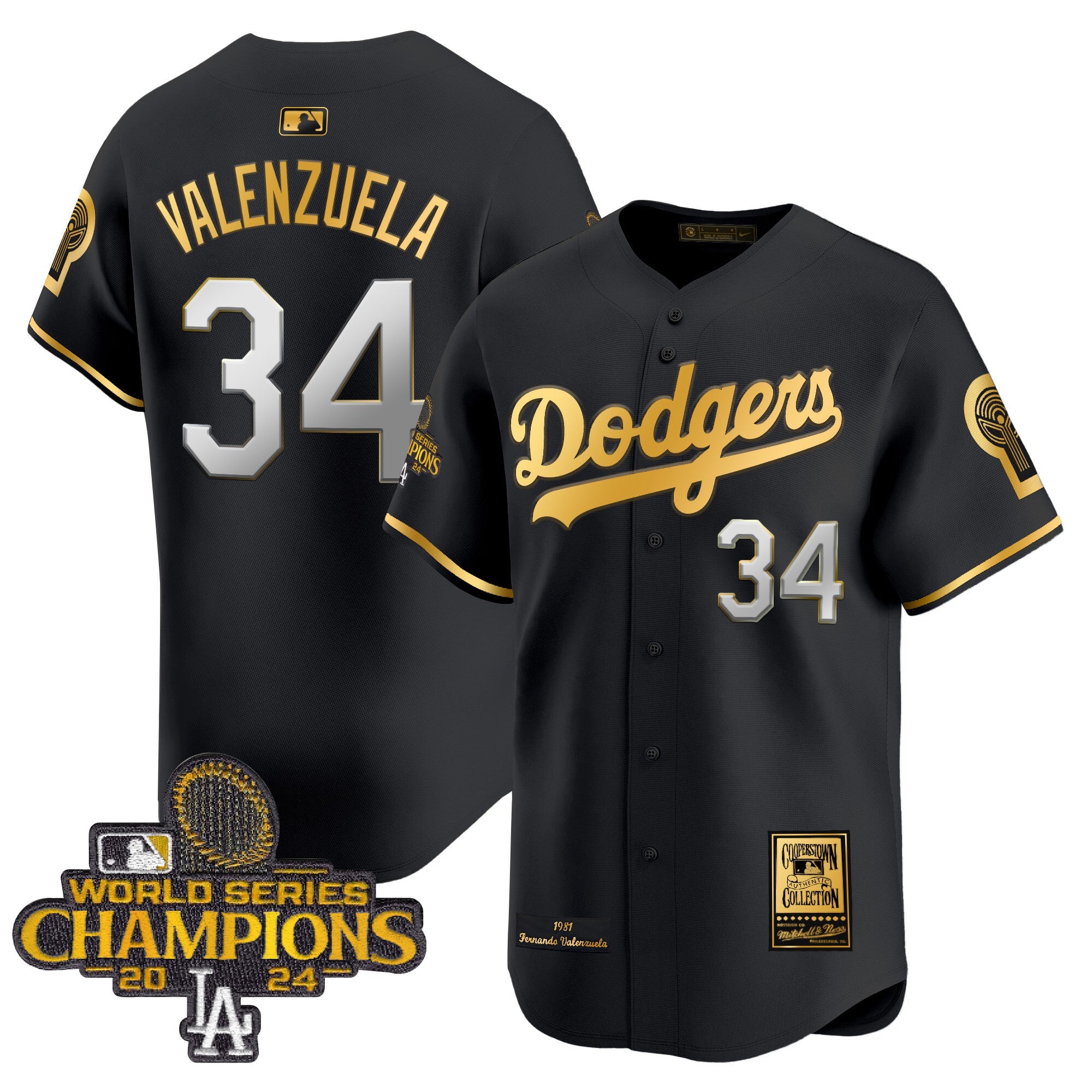 Fernando 1981 & 2024 World Series Champions Patch Cooperstown Jersey