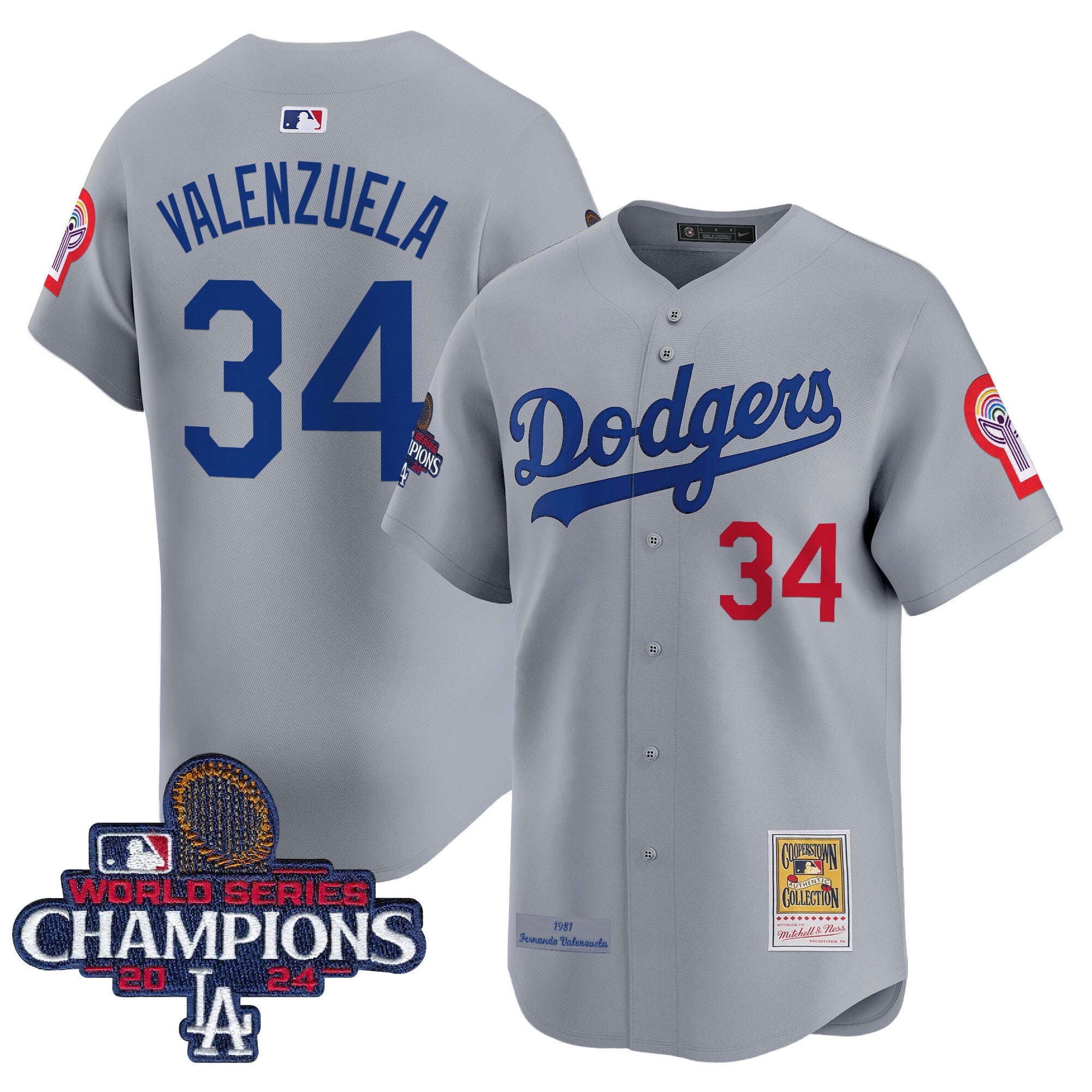 Fernando 1981 & 2024 World Series Champions Patch Cooperstown Jersey