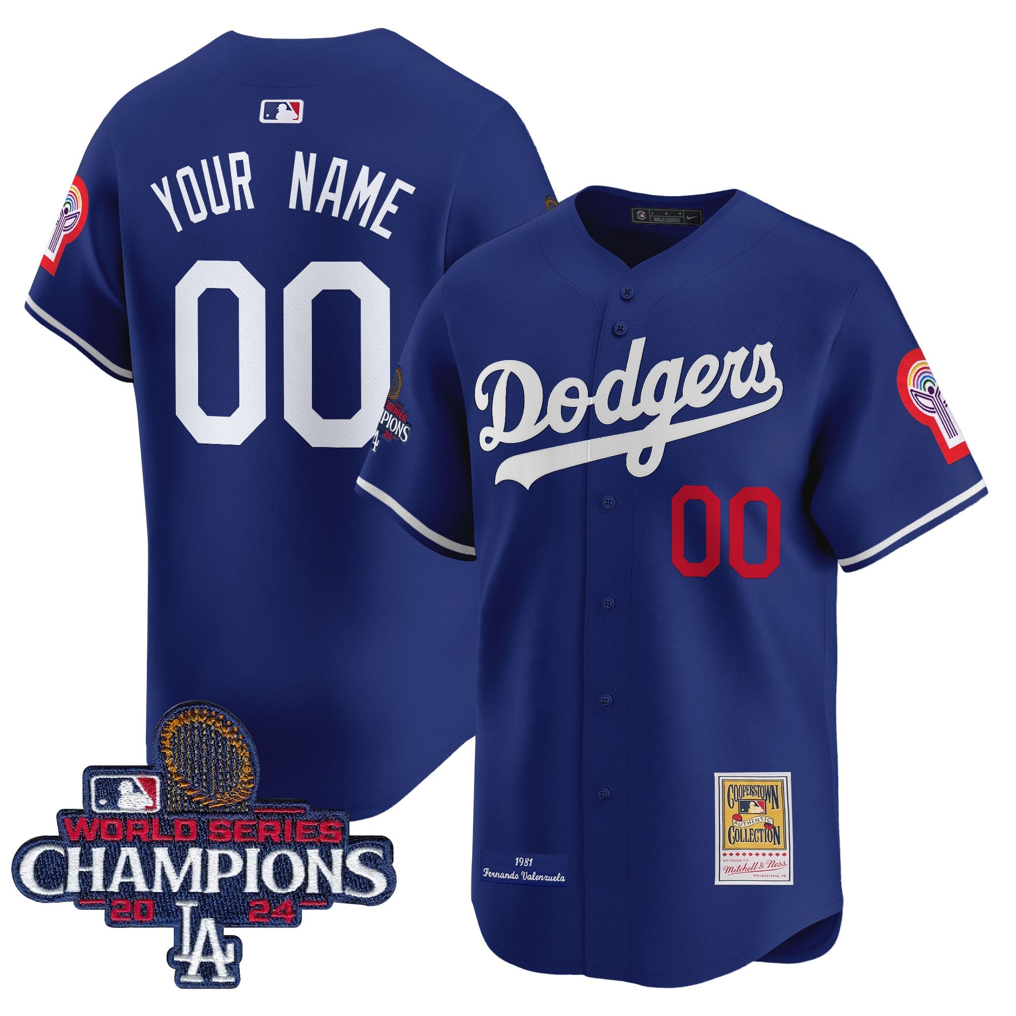 Fernando 1981 & 2024 World Series Champions Patch Cooperstown Custom Jersey