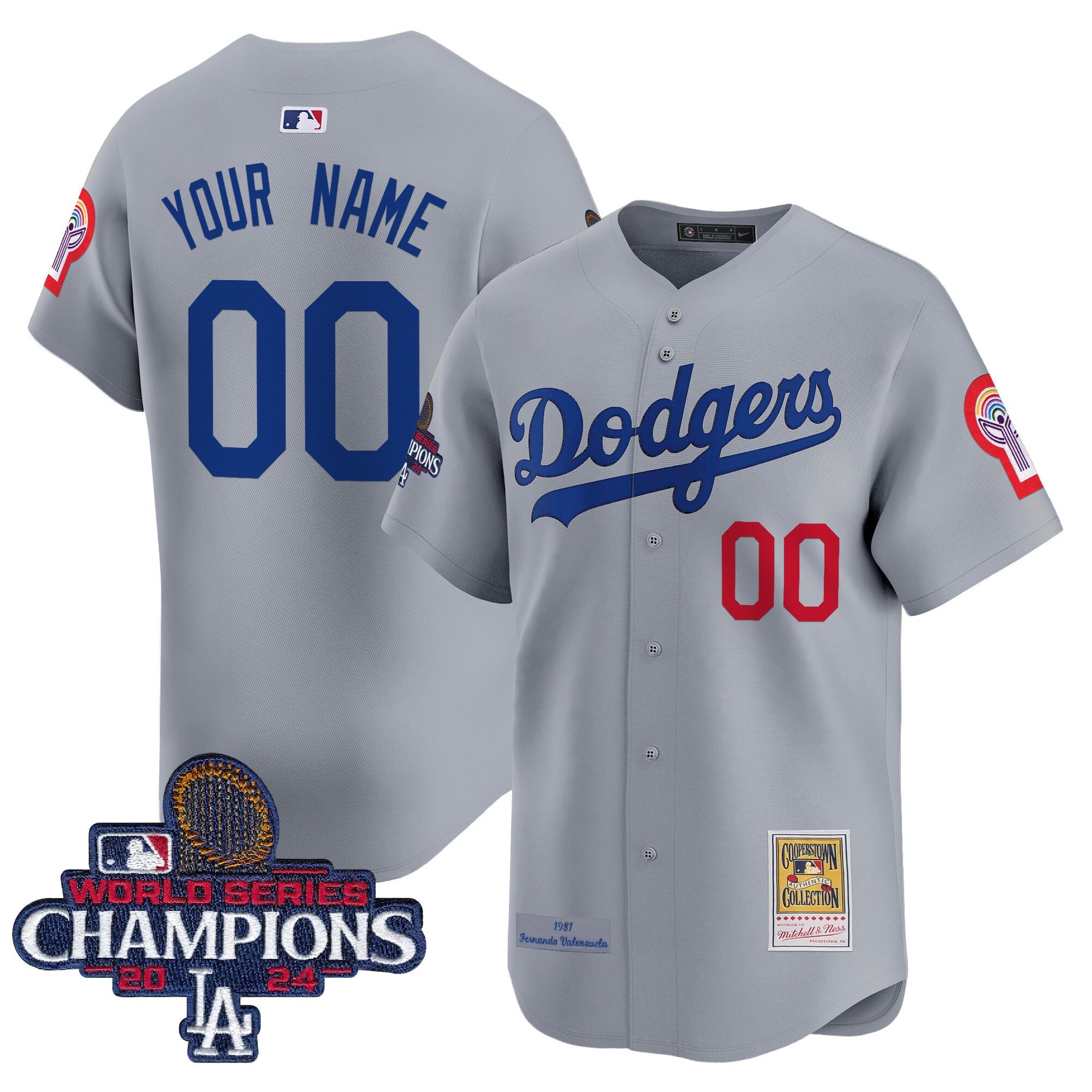 Fernando 1981 & 2024 World Series Champions Patch Cooperstown Custom Jersey
