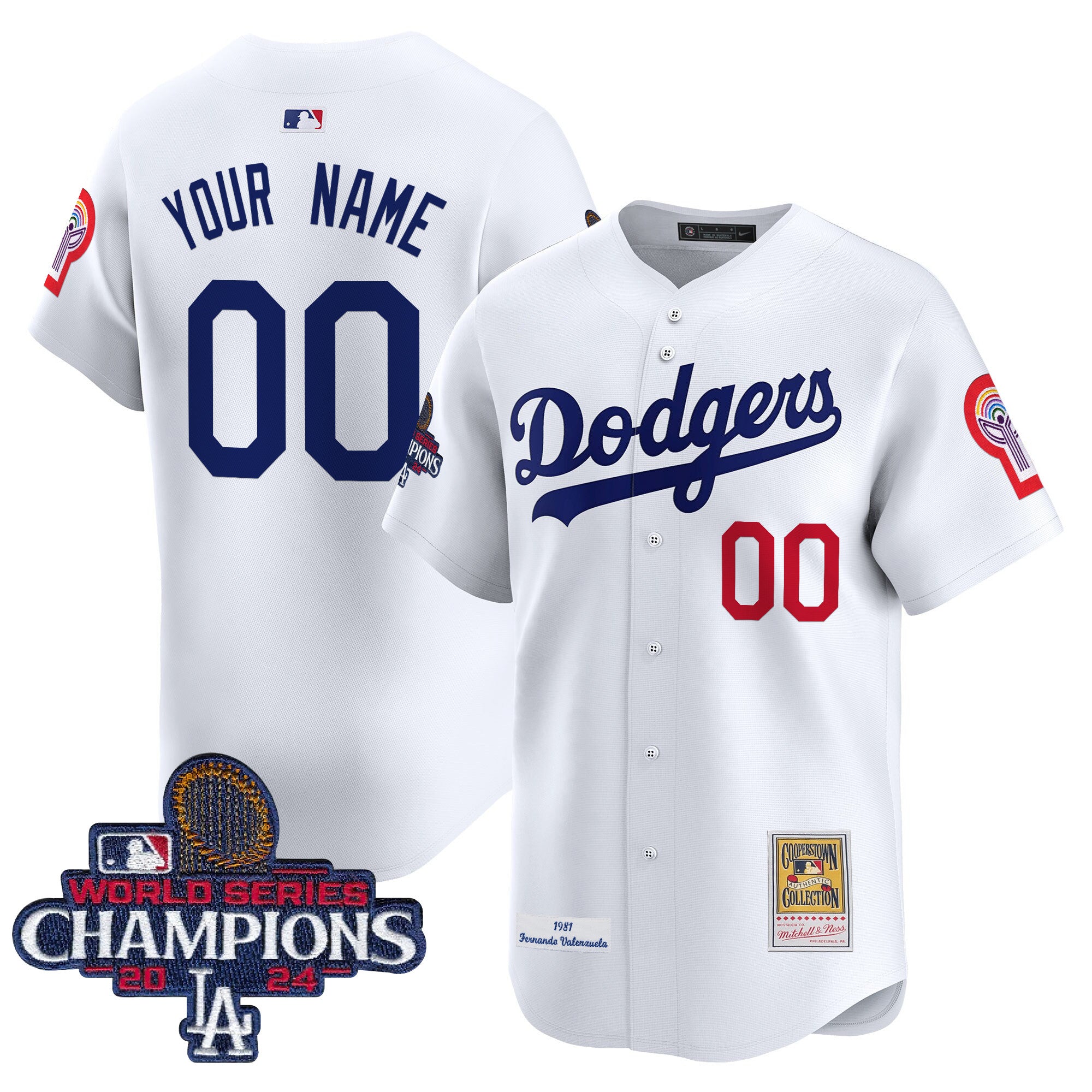 Fernando 1981 & 2024 World Series Champions Patch Cooperstown Custom Jersey