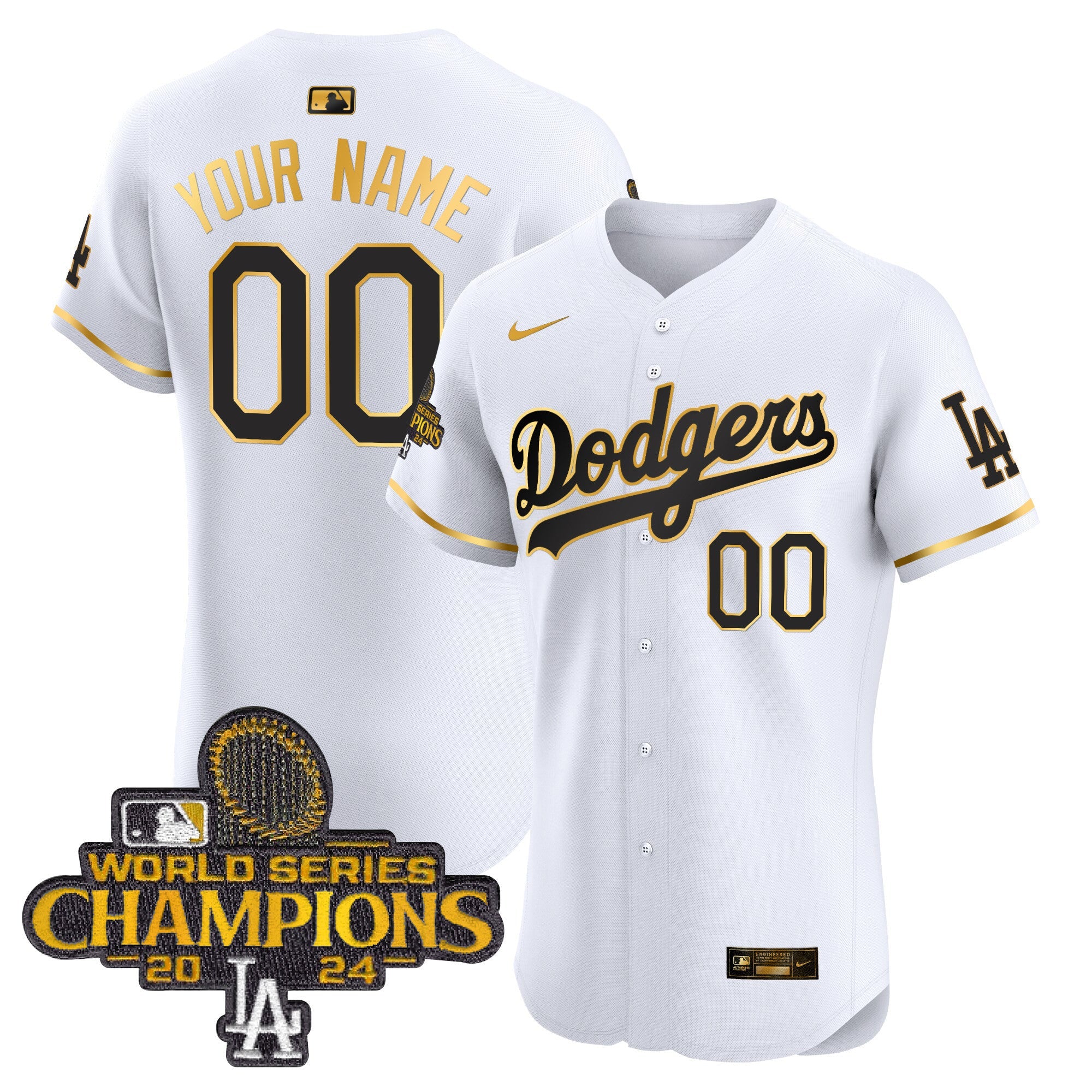 2024 World Series Champions Patch Vapor Premier Elite Custom Jersey