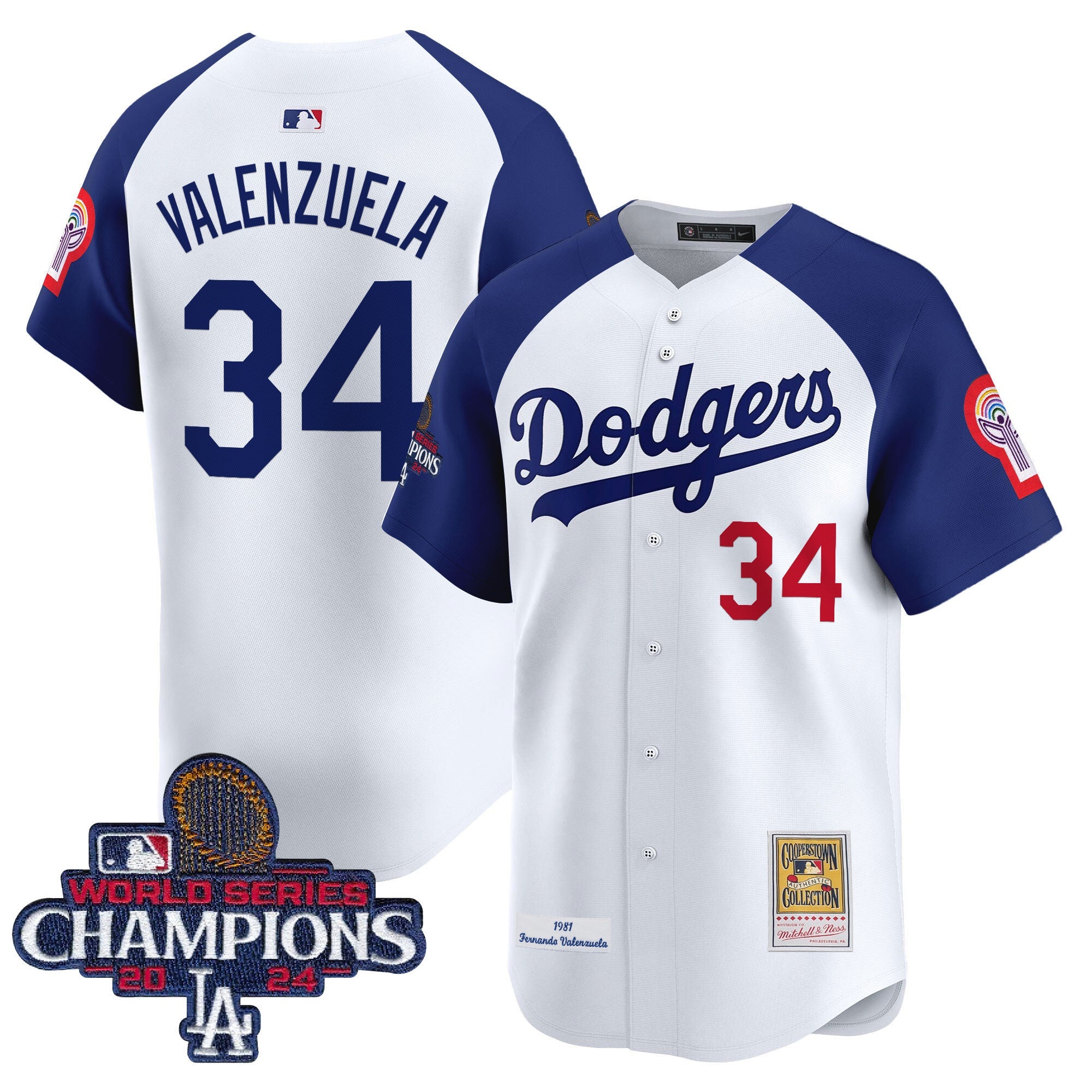 Fernando 1981 & 2024 World Series Champions Patch Cooperstown Jersey