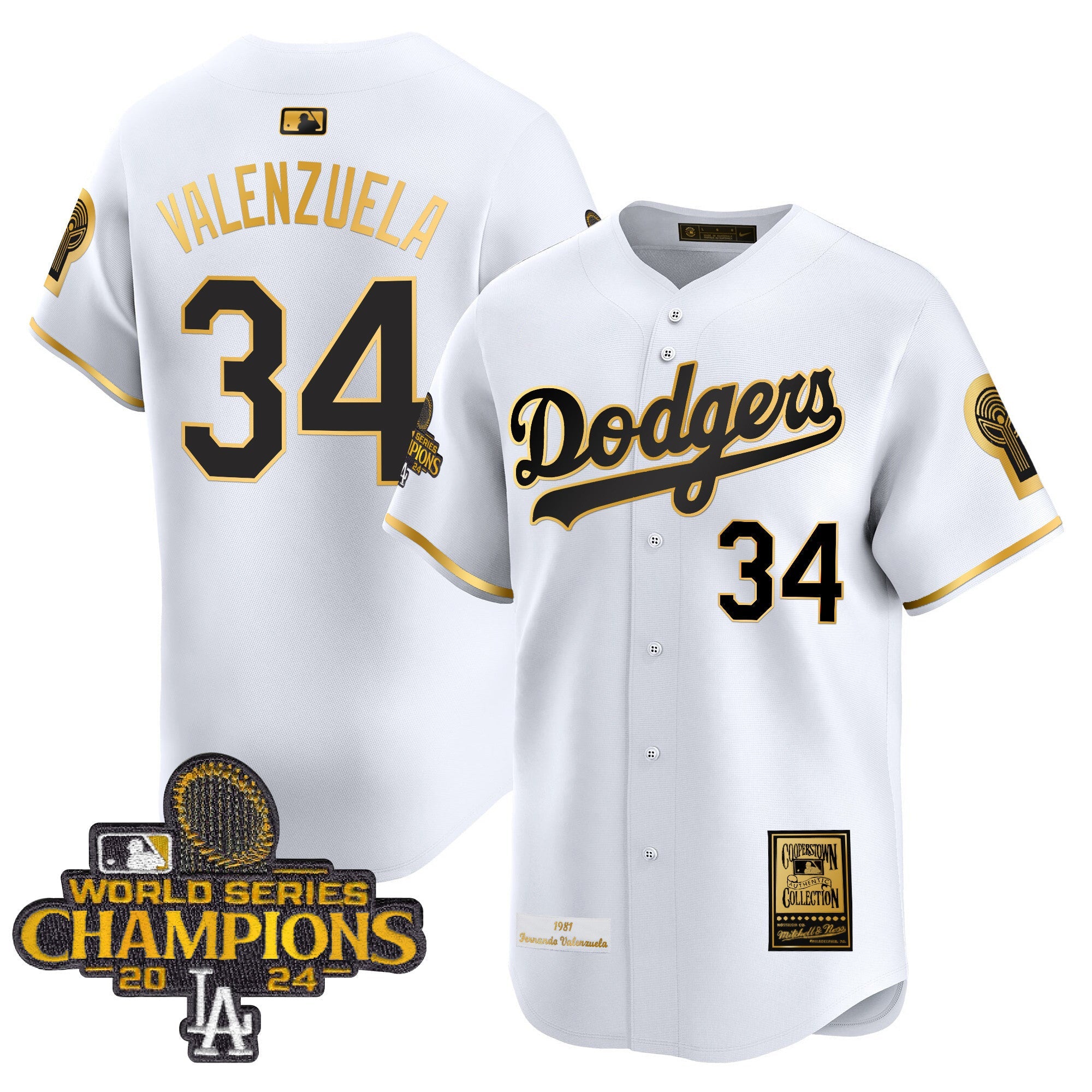 Fernando 1981 & 2024 World Series Champions Patch Cooperstown Jersey