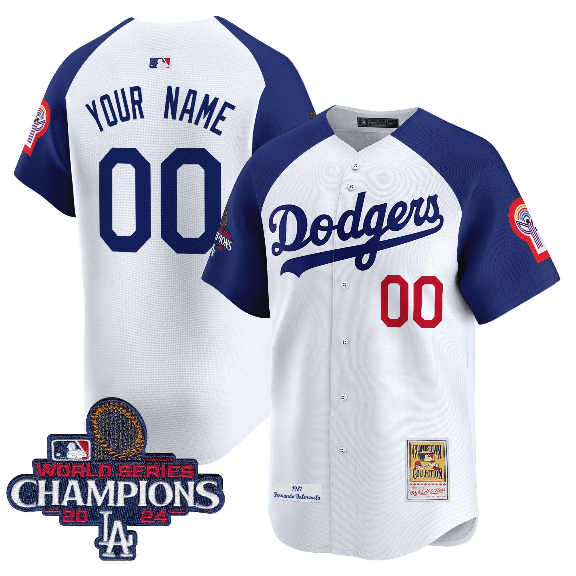 Fernando 1981 & 2024 World Series Champions Patch Cooperstown Custom Jersey