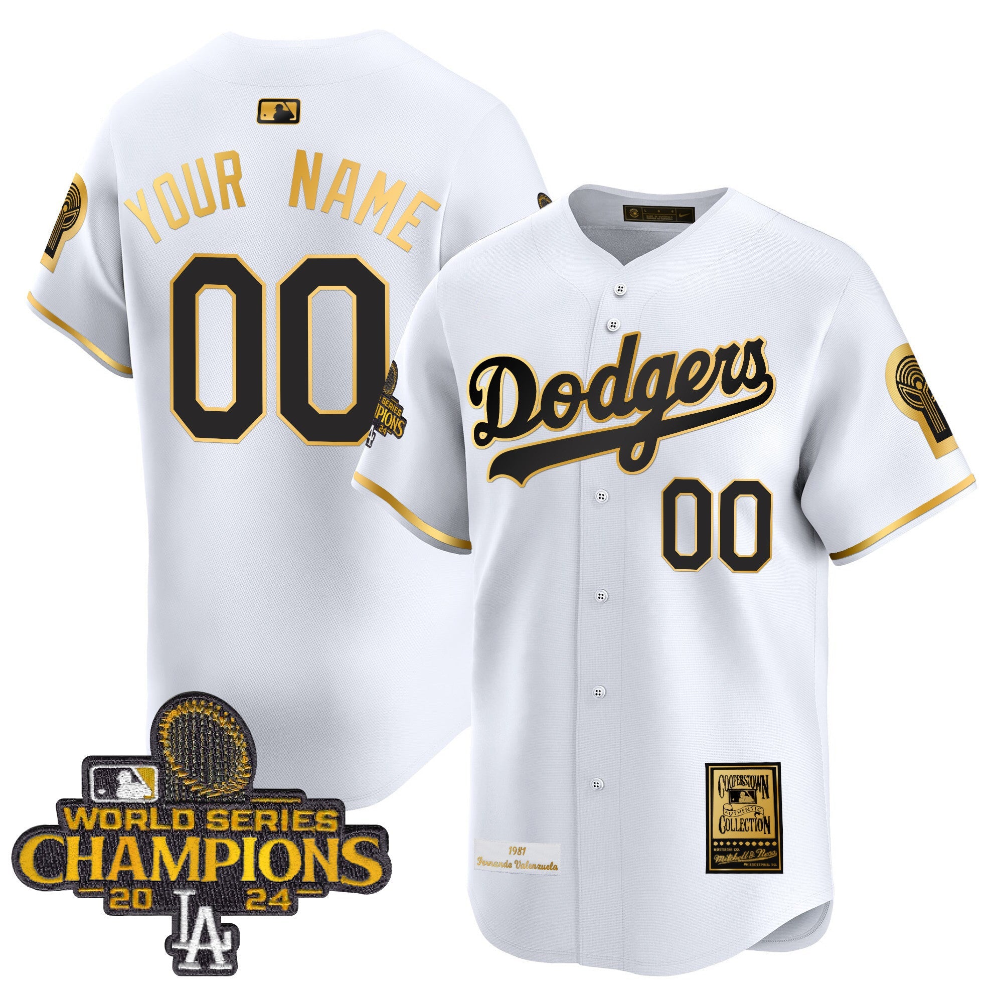 Fernando 1981 & 2024 World Series Champions Patch Cooperstown Custom Jersey