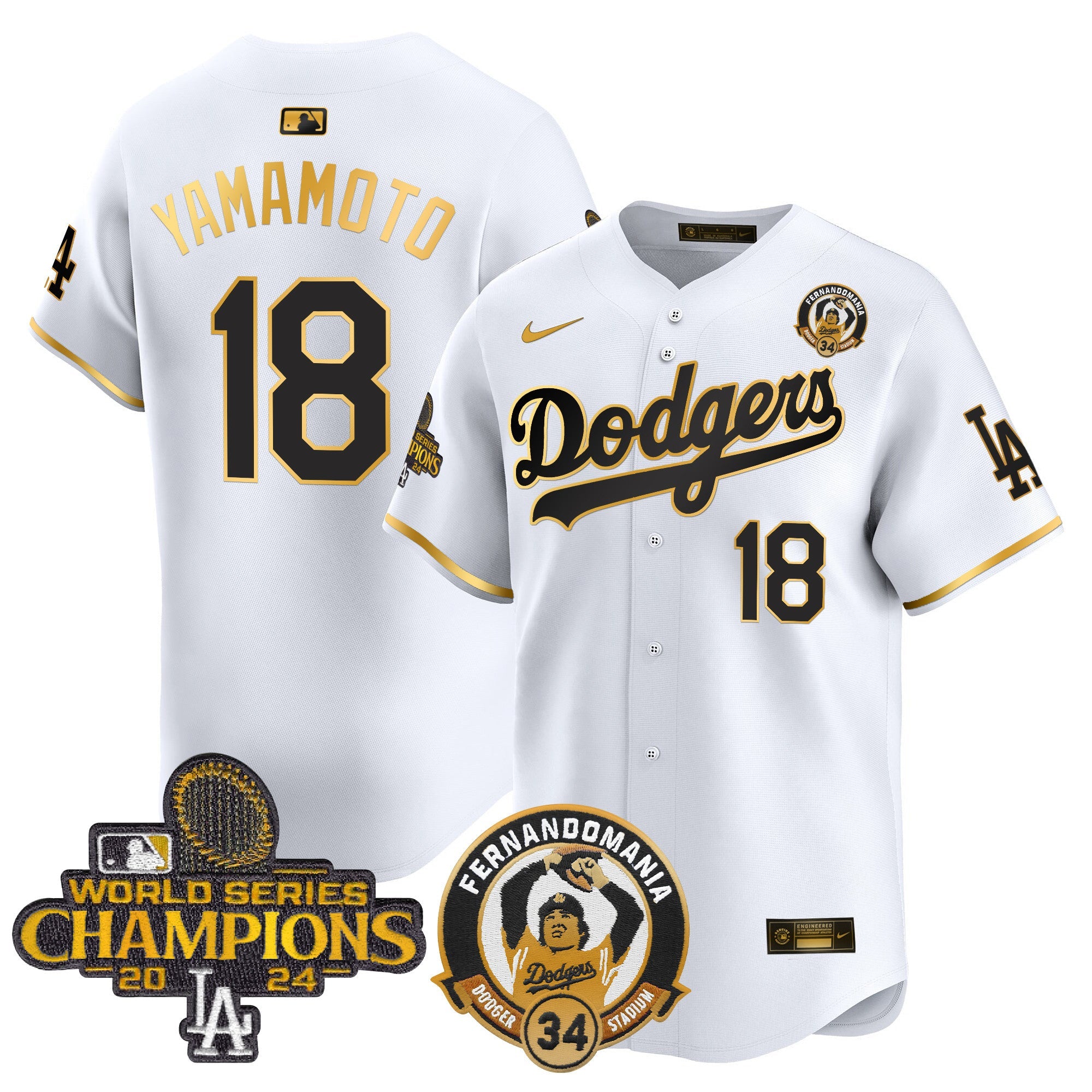Men’s Fernando & 2024 World Series Champions Patch Vapor Premier Limited Jersey