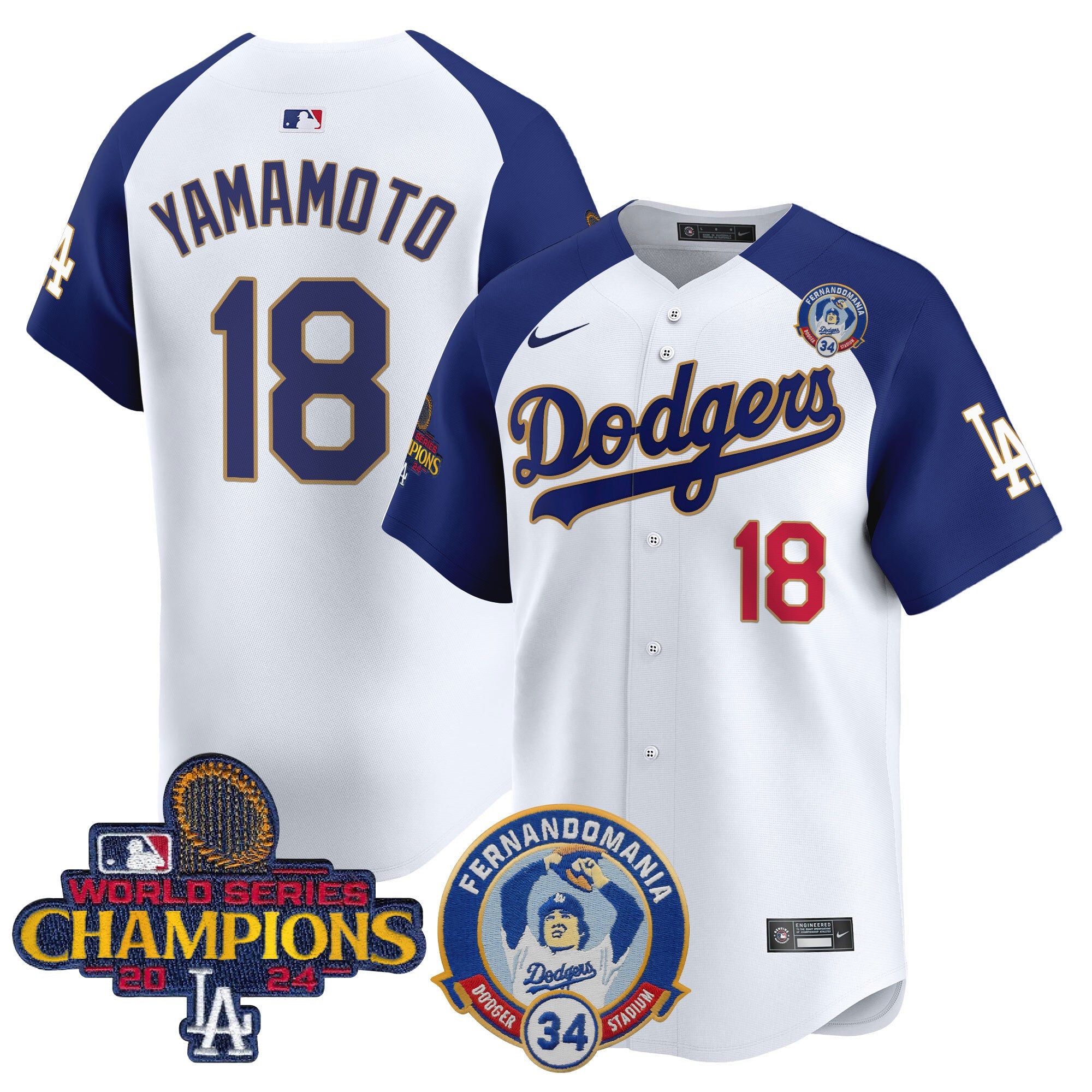 Men’s Fernando & 2024 World Series Champions Patch Vapor Premier Limited Jersey