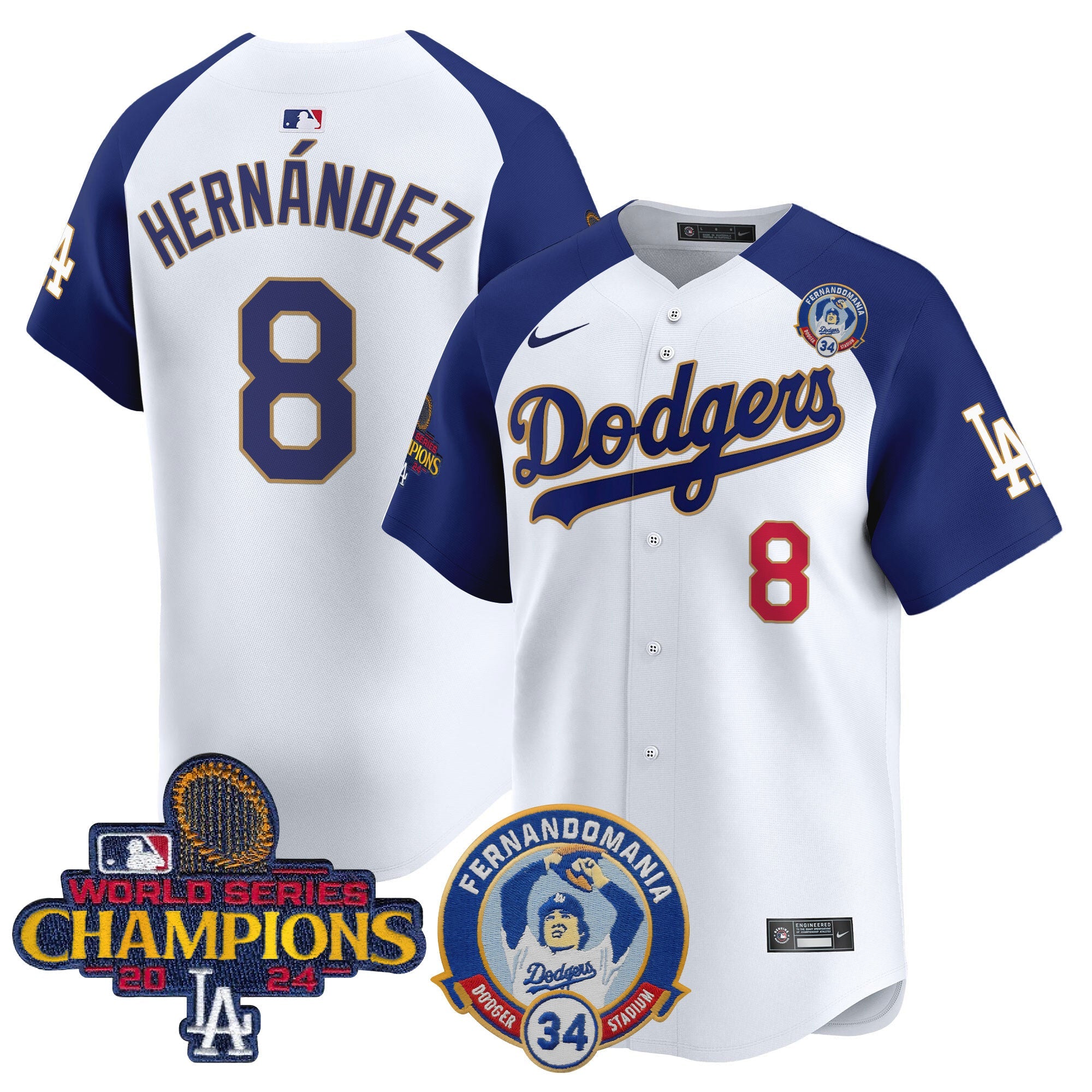Men’s Fernando & 2024 World Series Champions Patch Vapor Premier Limited Jersey