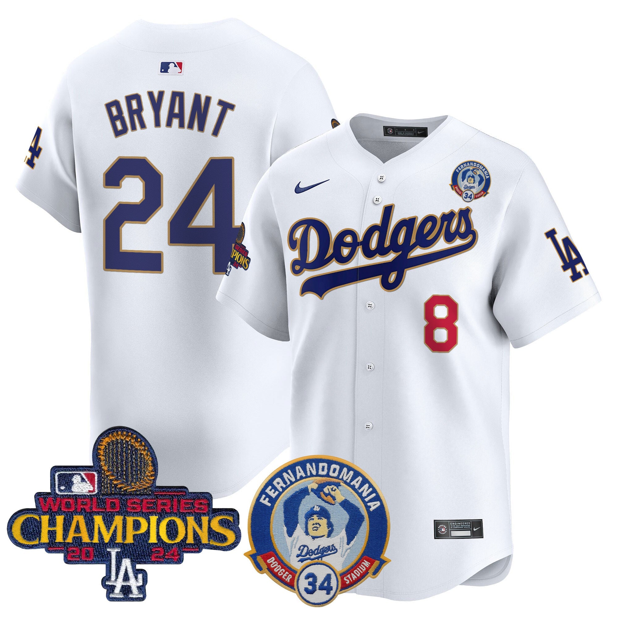 Men’s Fernando & 2024 World Series Champions Patch Vapor Premier Limited Jersey