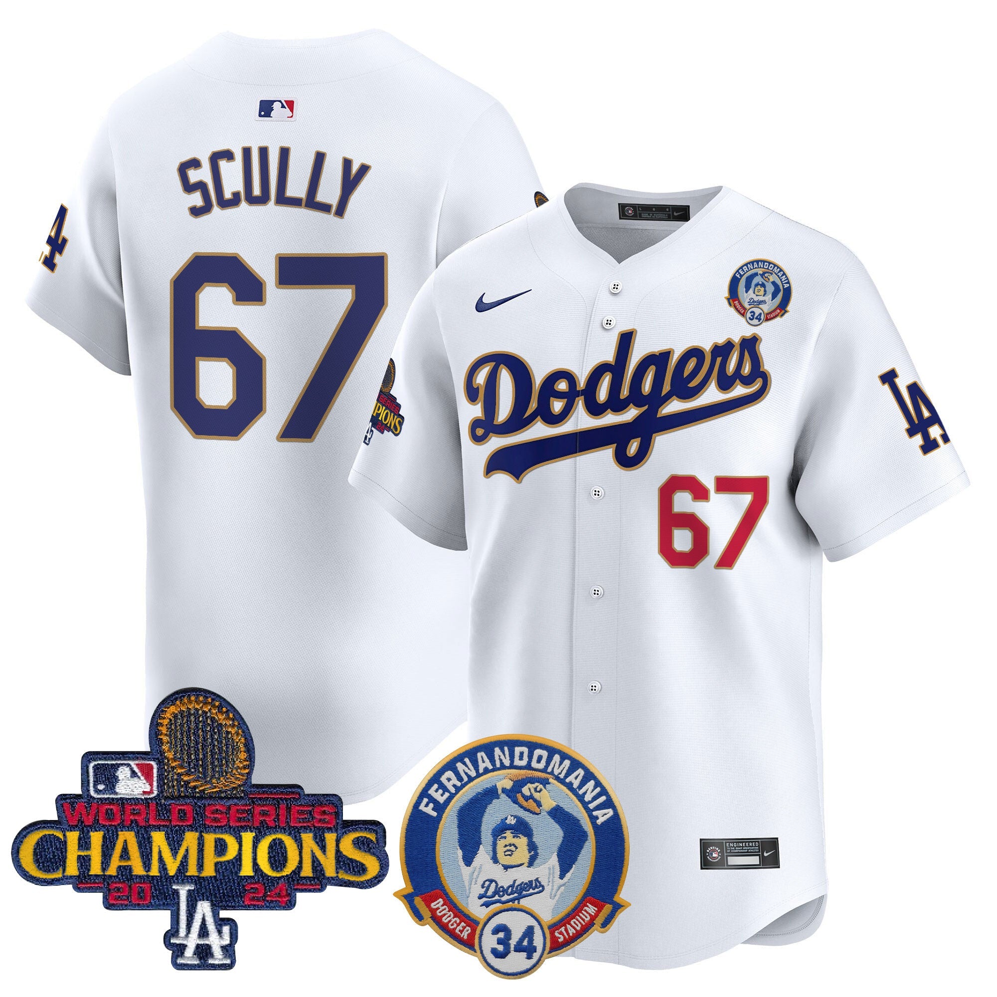Men’s Fernando & 2024 World Series Champions Patch Vapor Premier Limited Jersey