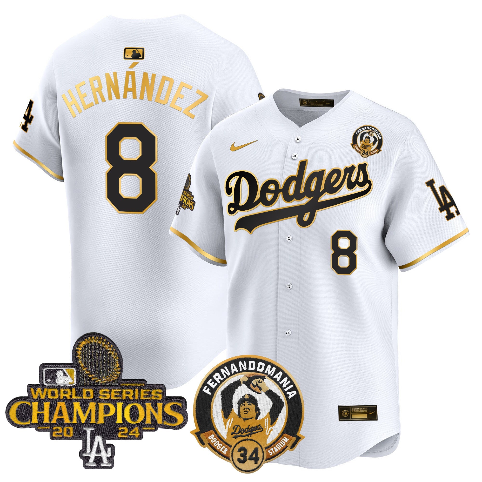 Men’s Fernando & 2024 World Series Champions Patch Vapor Premier Limited Jersey