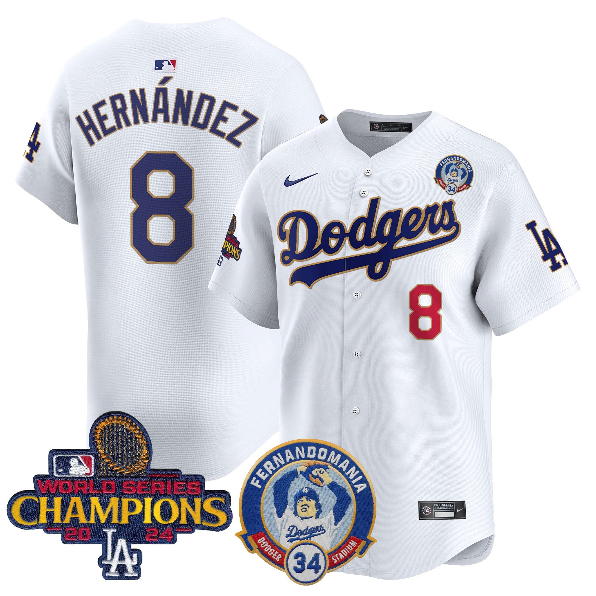Men’s Fernando & 2024 World Series Champions Patch Vapor Premier Limited Jersey