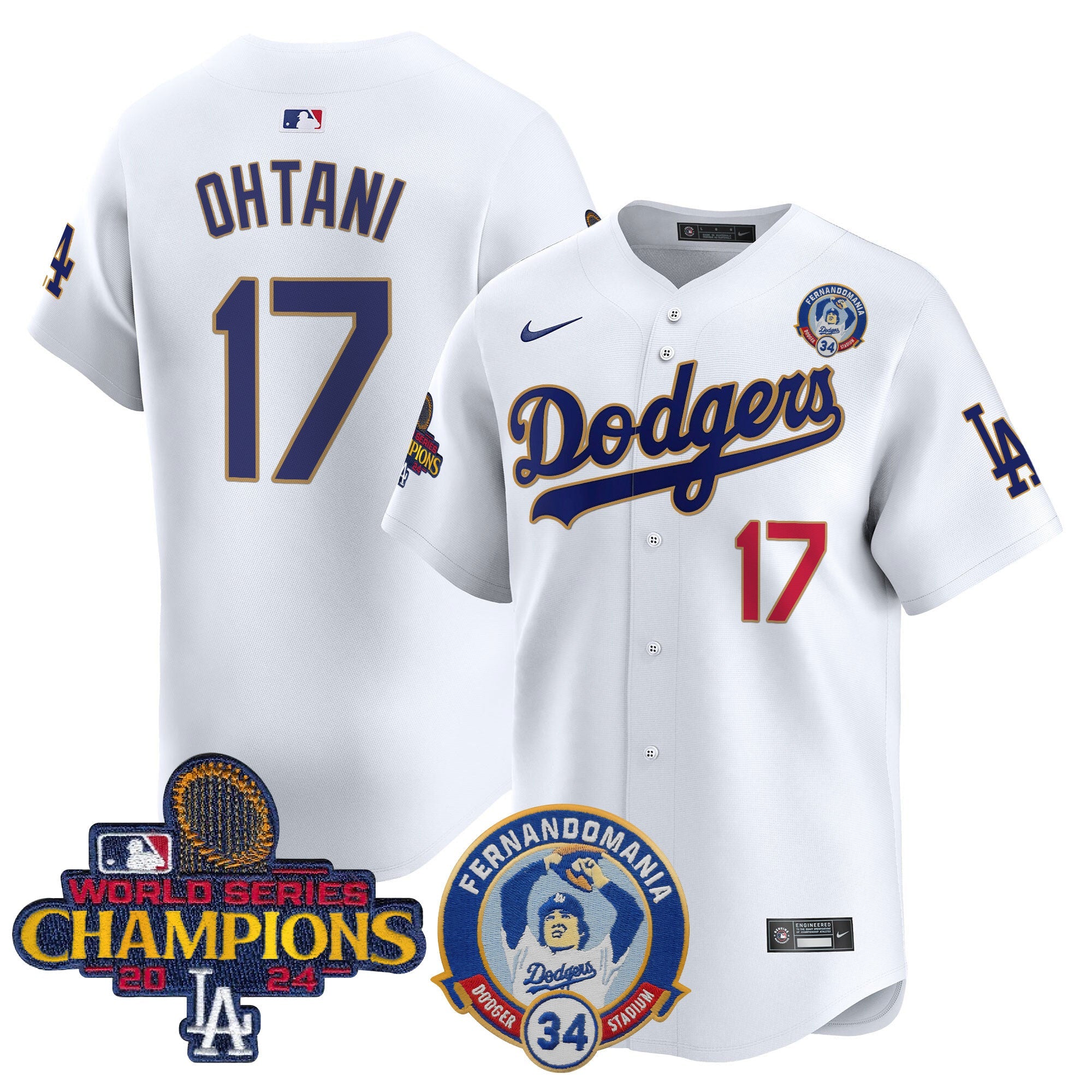 Men’s Fernando & 2024 World Series Champions Patch Vapor Premier Limited Jersey