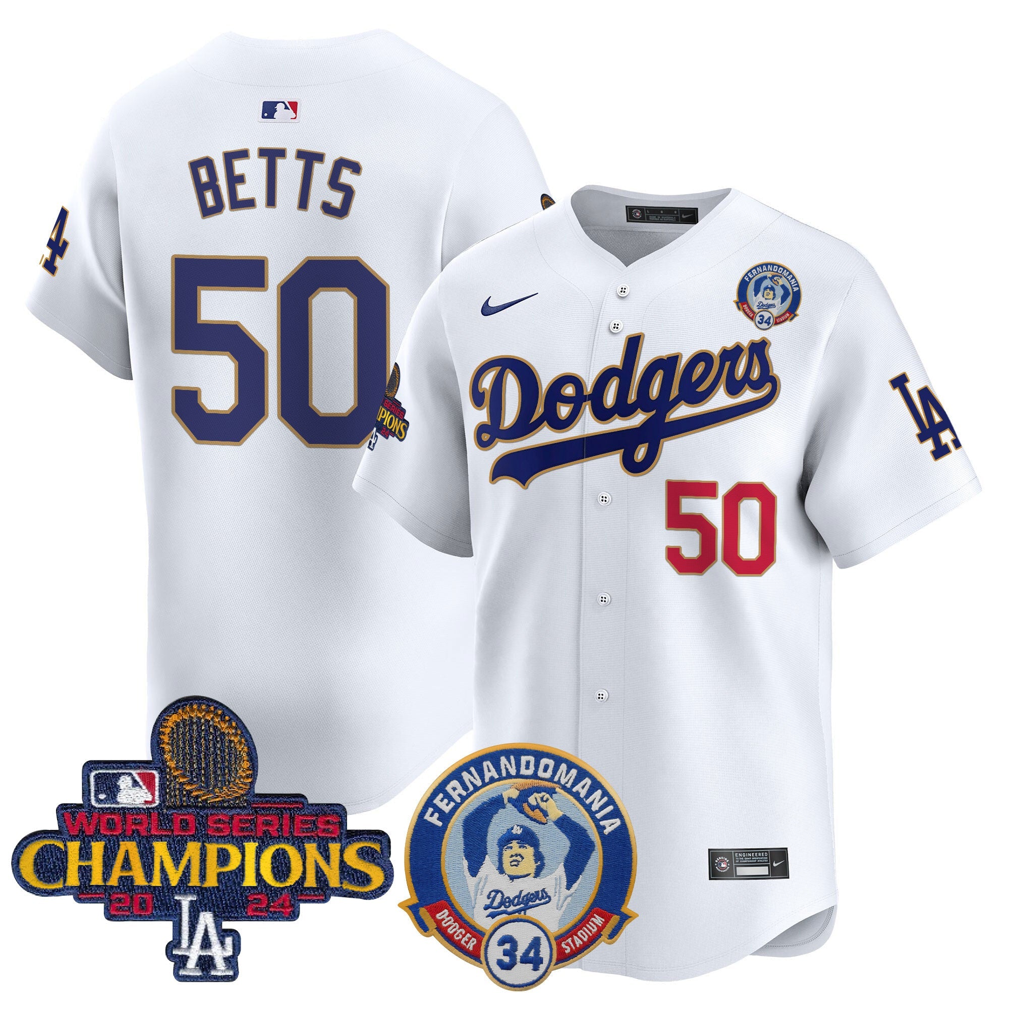 Men’s Fernando & 2024 World Series Champions Patch Vapor Premier Limited Jersey