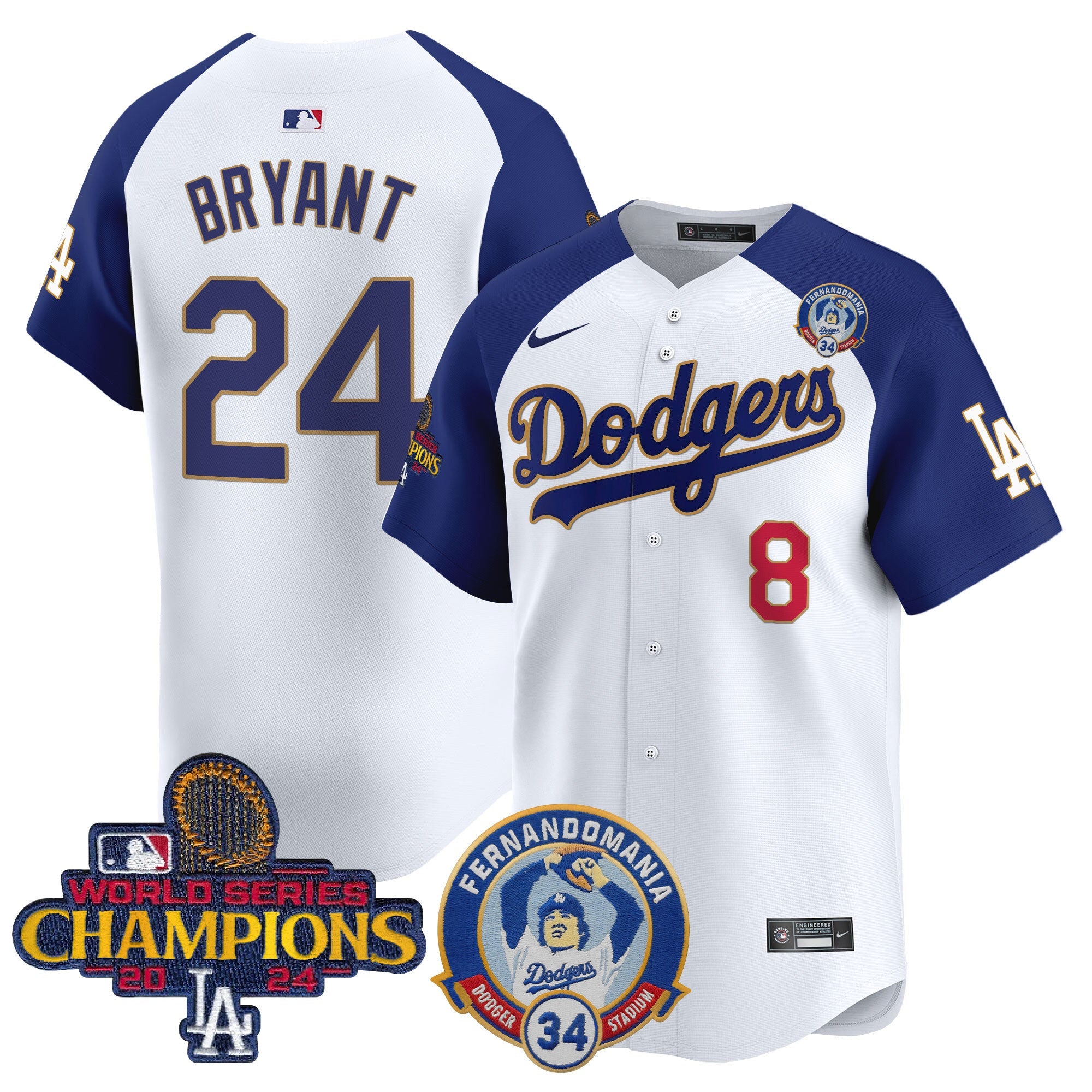 Men’s Fernando & 2024 World Series Champions Patch Vapor Premier Limited Jersey