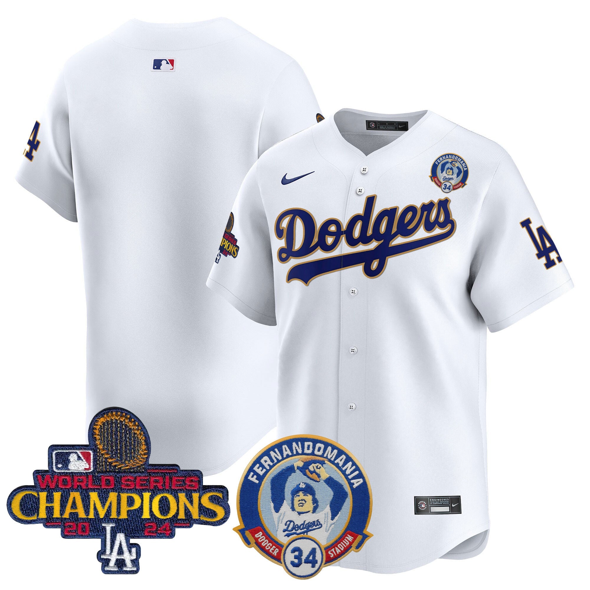 Men’s Fernando & 2024 World Series Champions Patch Vapor Premier Limited Jersey