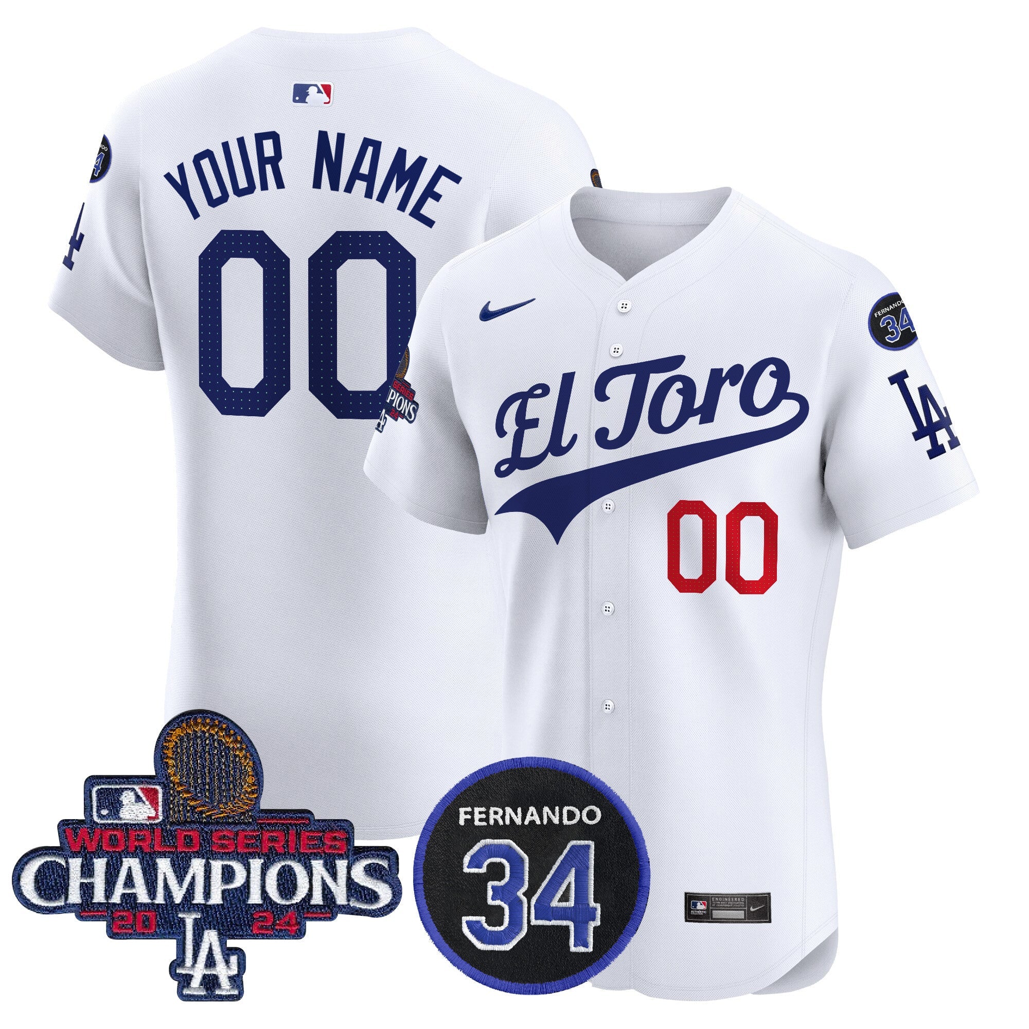 El Toro 2024 World Series Champions Patch Vapor Premier Elite Custom Jersey