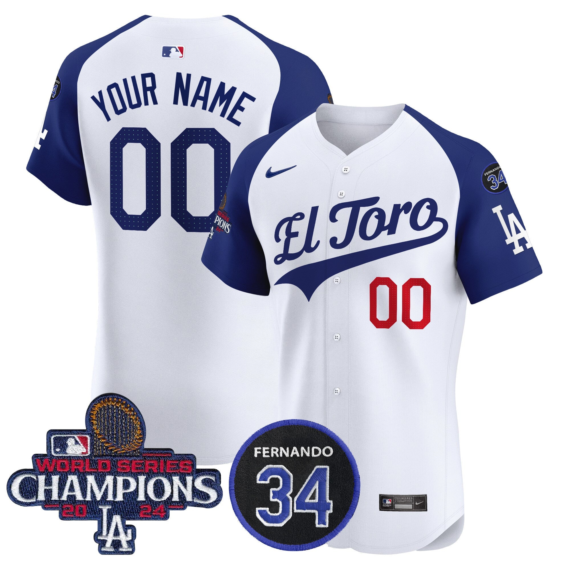 El Toro 2024 World Series Champions Patch Vapor Premier Elite Custom Jersey