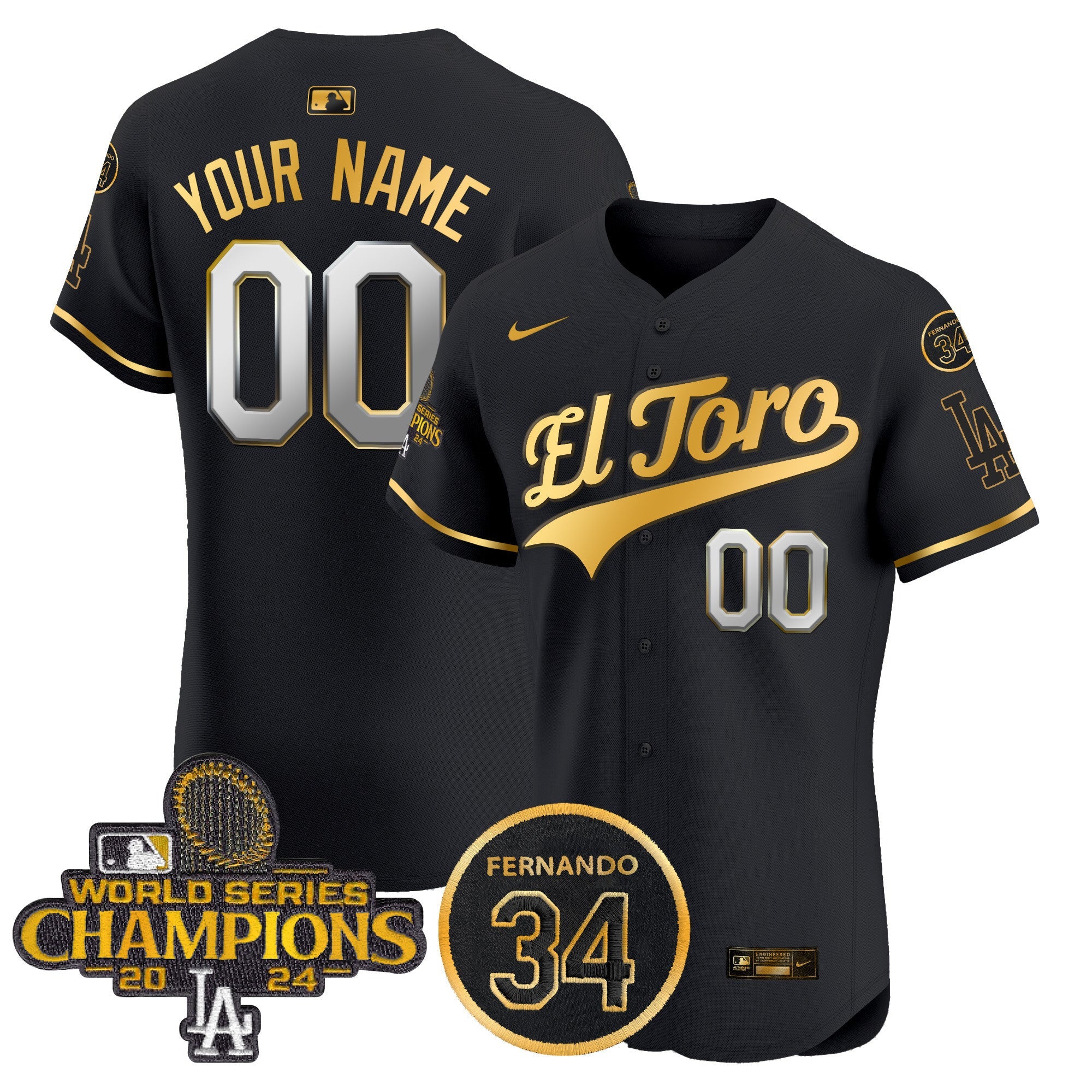 El Toro 2024 World Series Champions Patch Vapor Premier Elite Custom Jersey