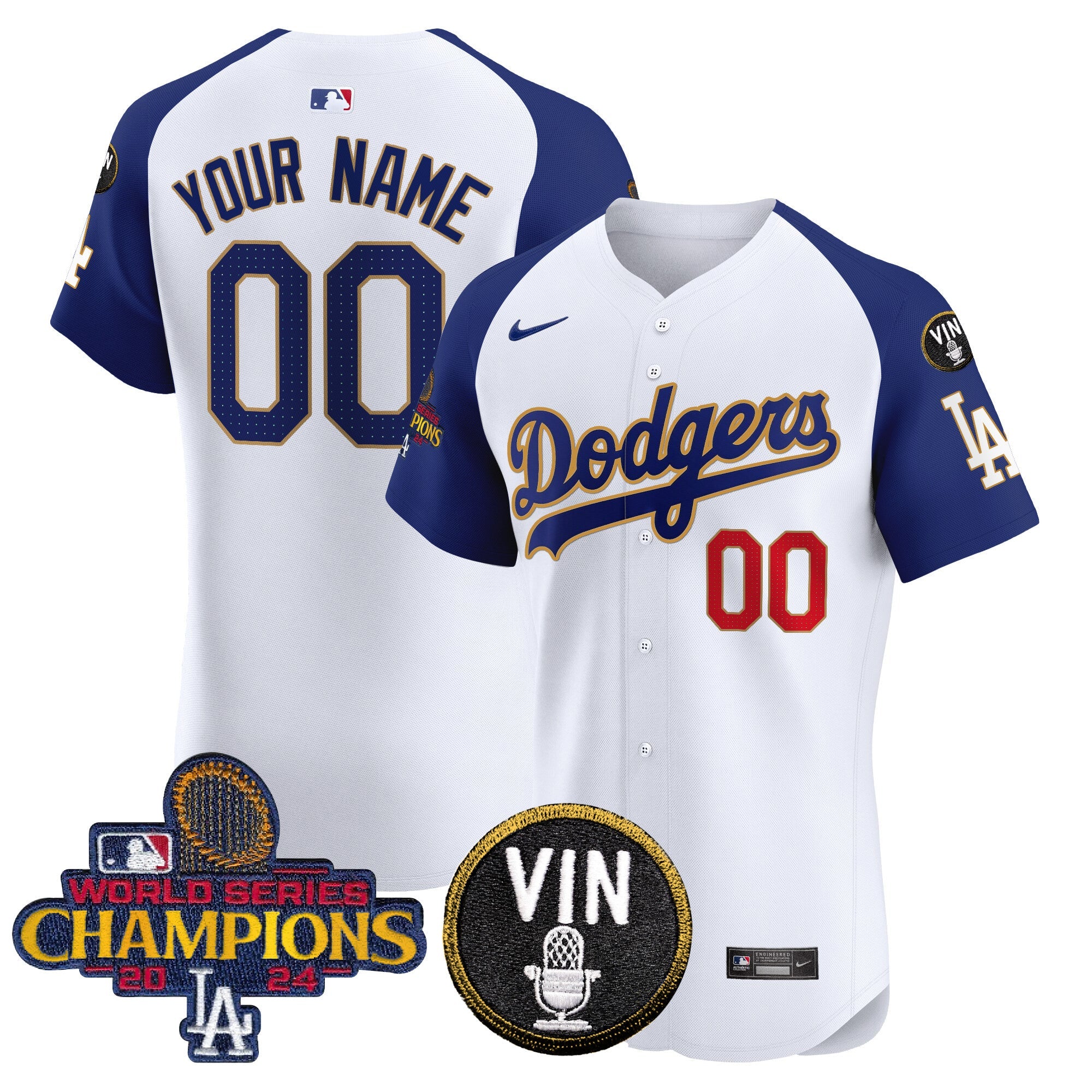 2024 World Series Champions Gold Trim Vapor Premier Elite Custom Jersey