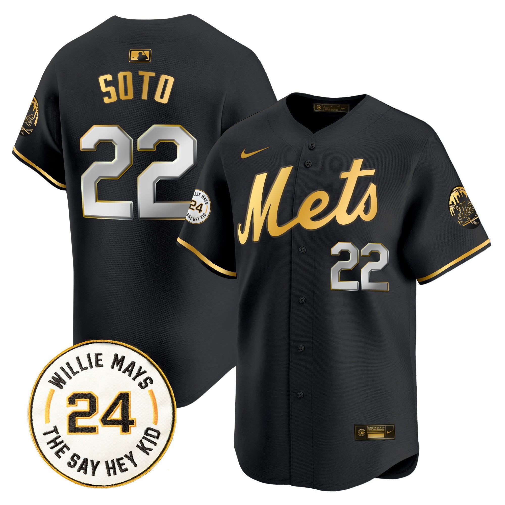 Men’s Willie Mays Patch Vapor Premier Limited Jersey