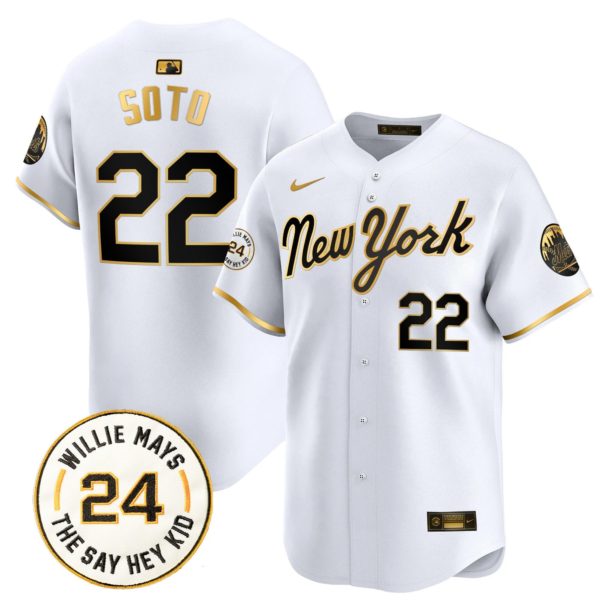 Men’s Willie Mays Patch Vapor Premier Limited Jersey