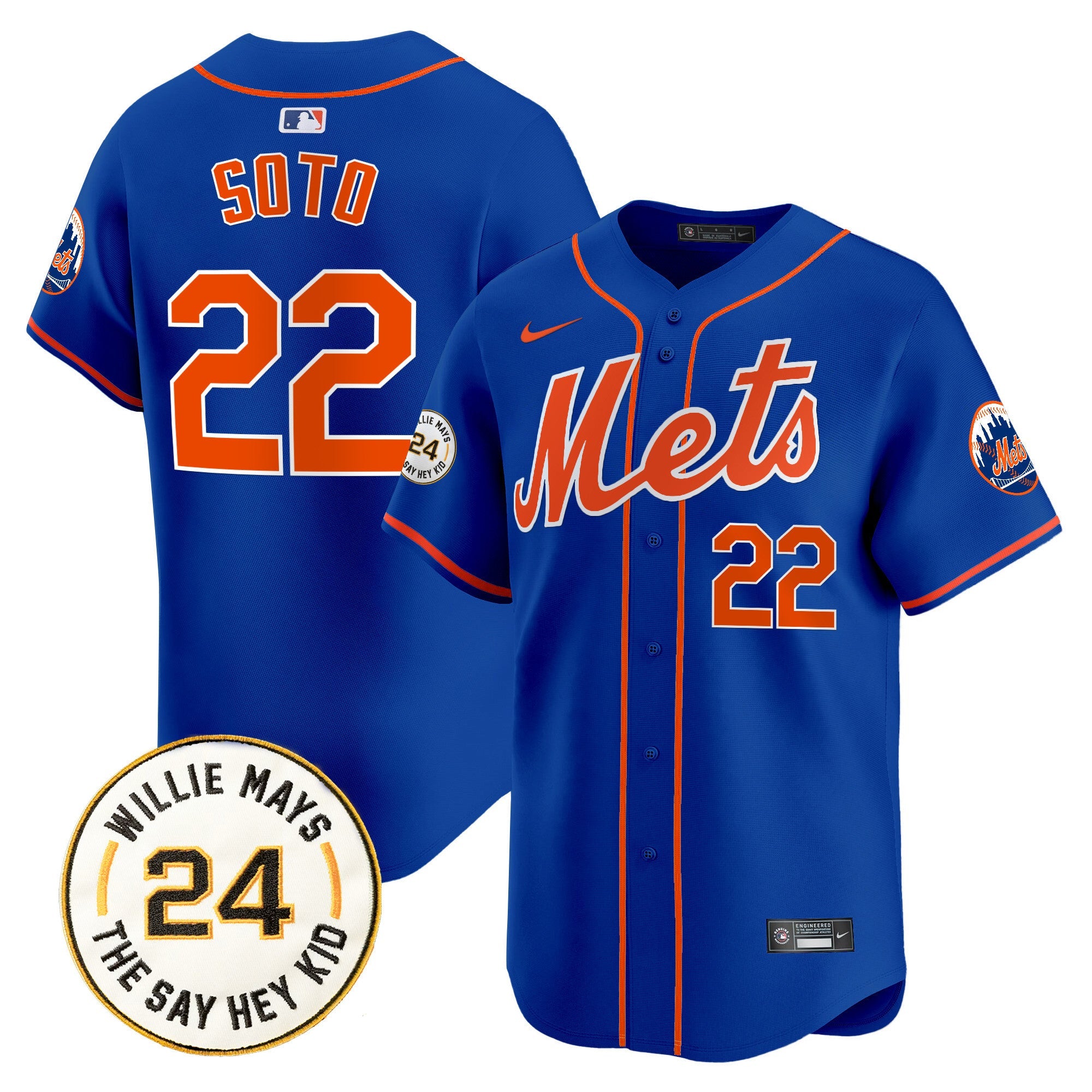 Men’s Willie Mays Patch Vapor Premier Limited Jersey