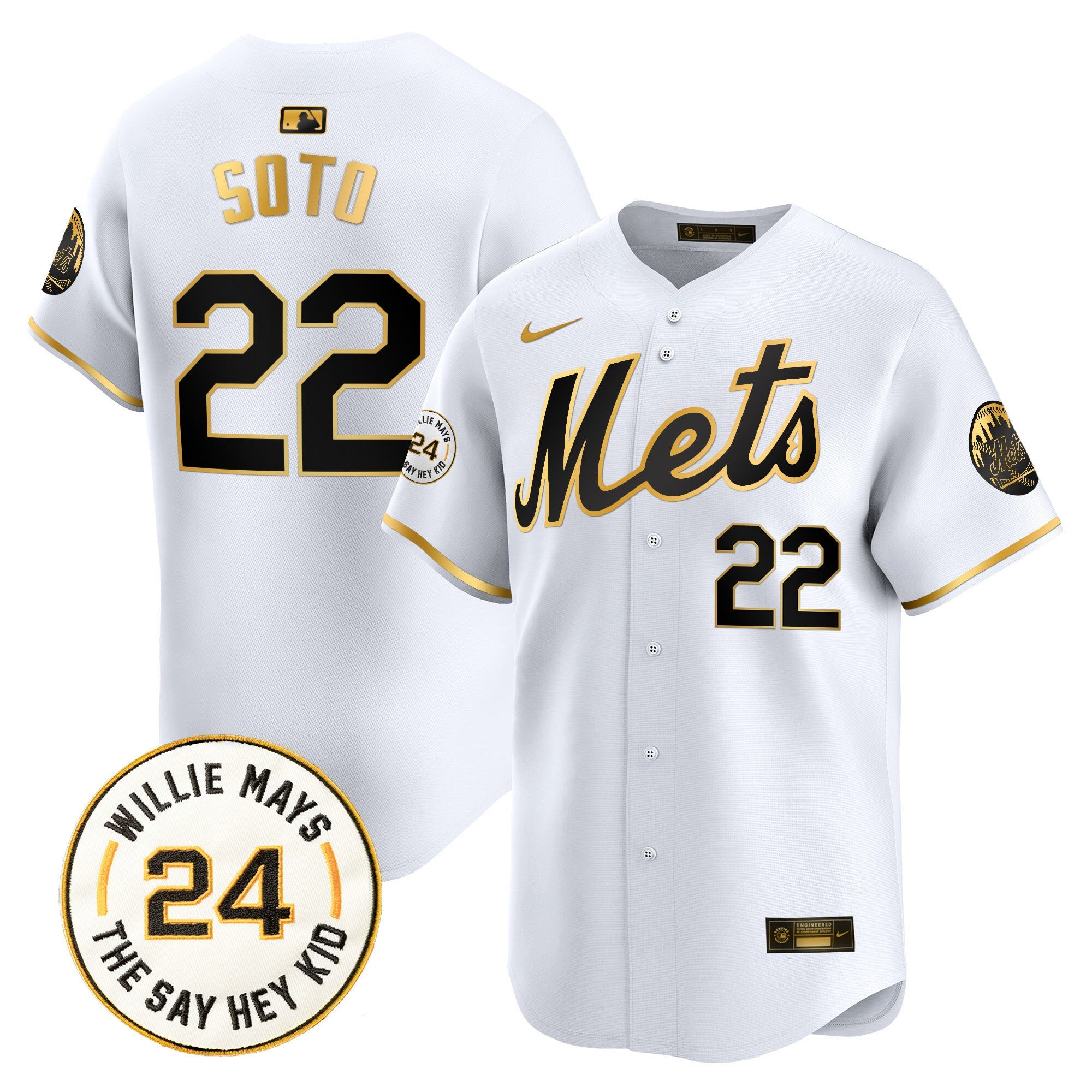 Men’s Willie Mays Patch Vapor Premier Limited Jersey