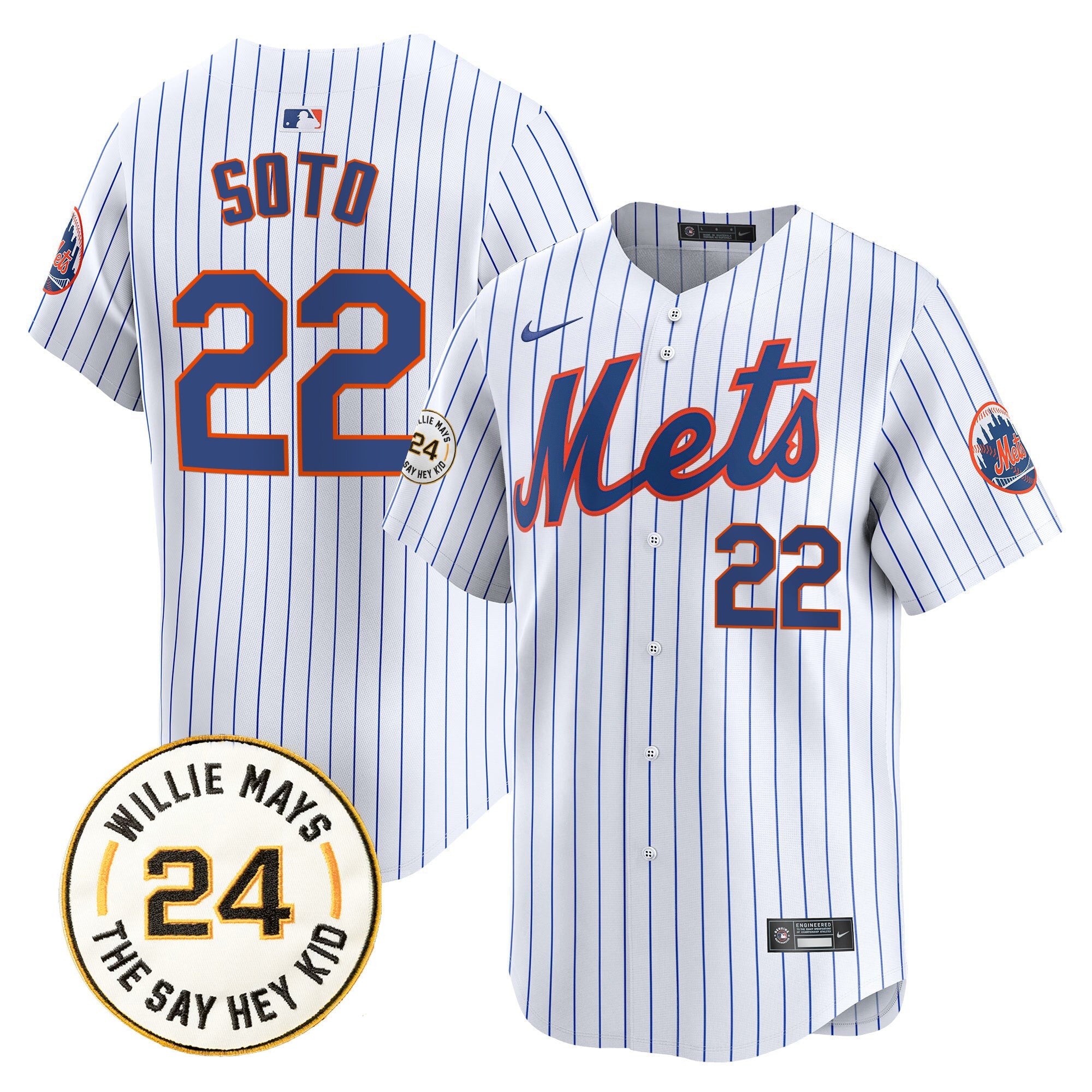 Men’s Willie Mays Patch Vapor Premier Limited Jersey