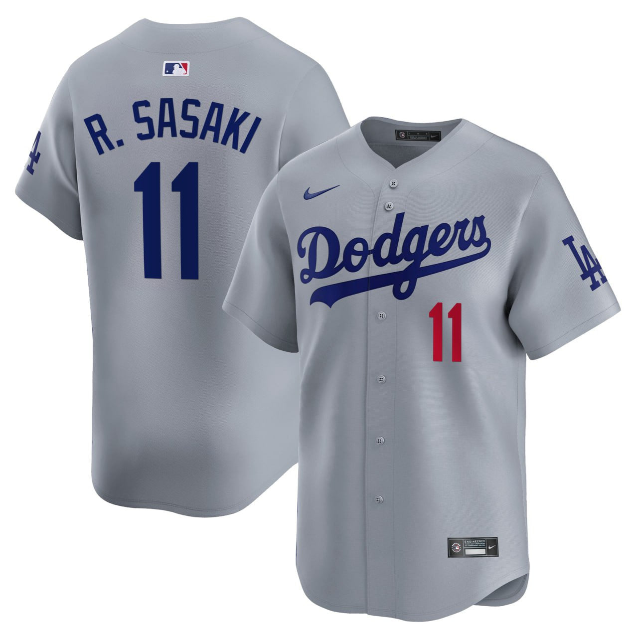 Roki Sasaki Los Angeles Gray Jersey