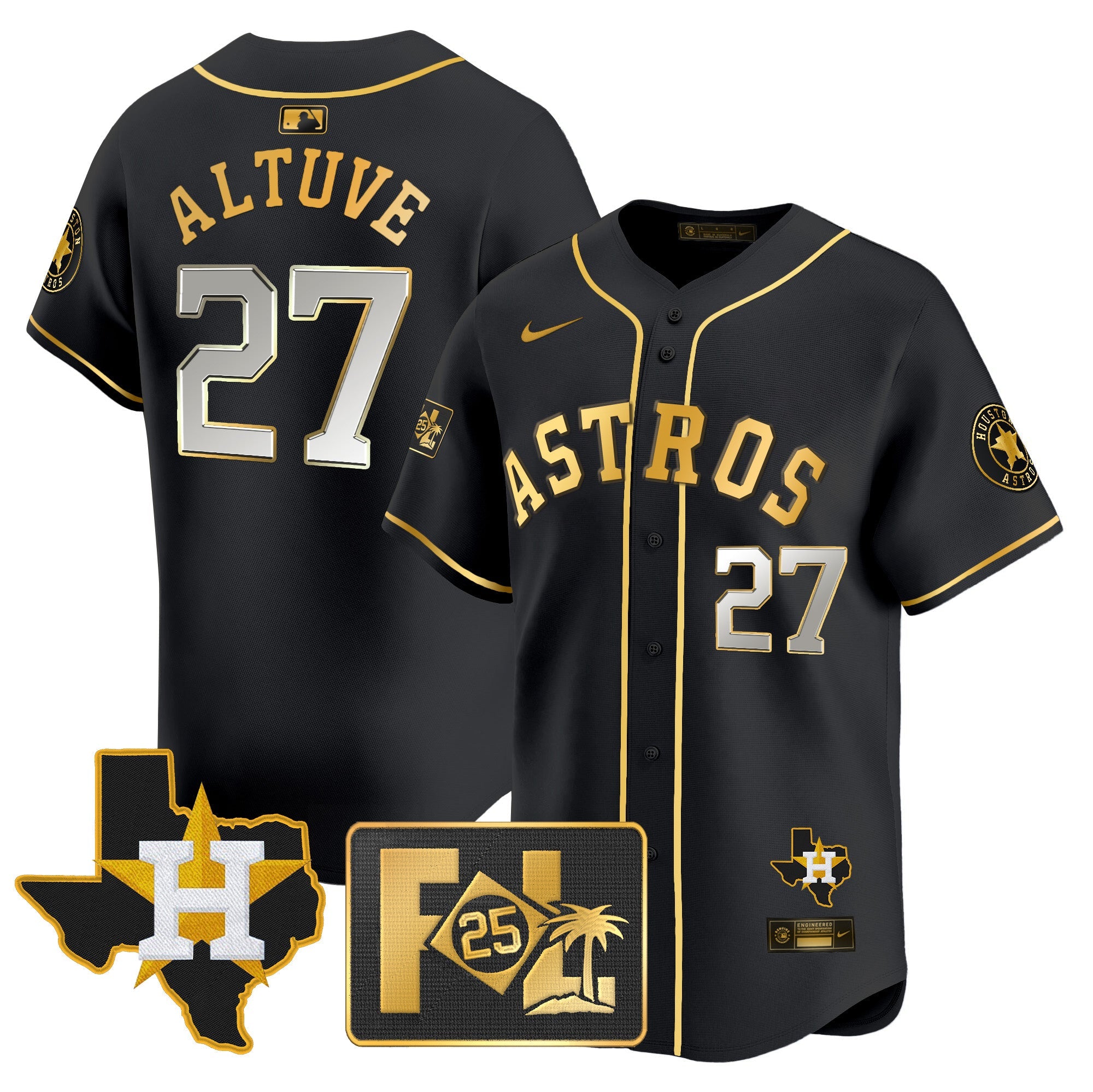 Men’s Houston 2025 Spring Training & Texas Patch Vapor Premier Limited Jersey