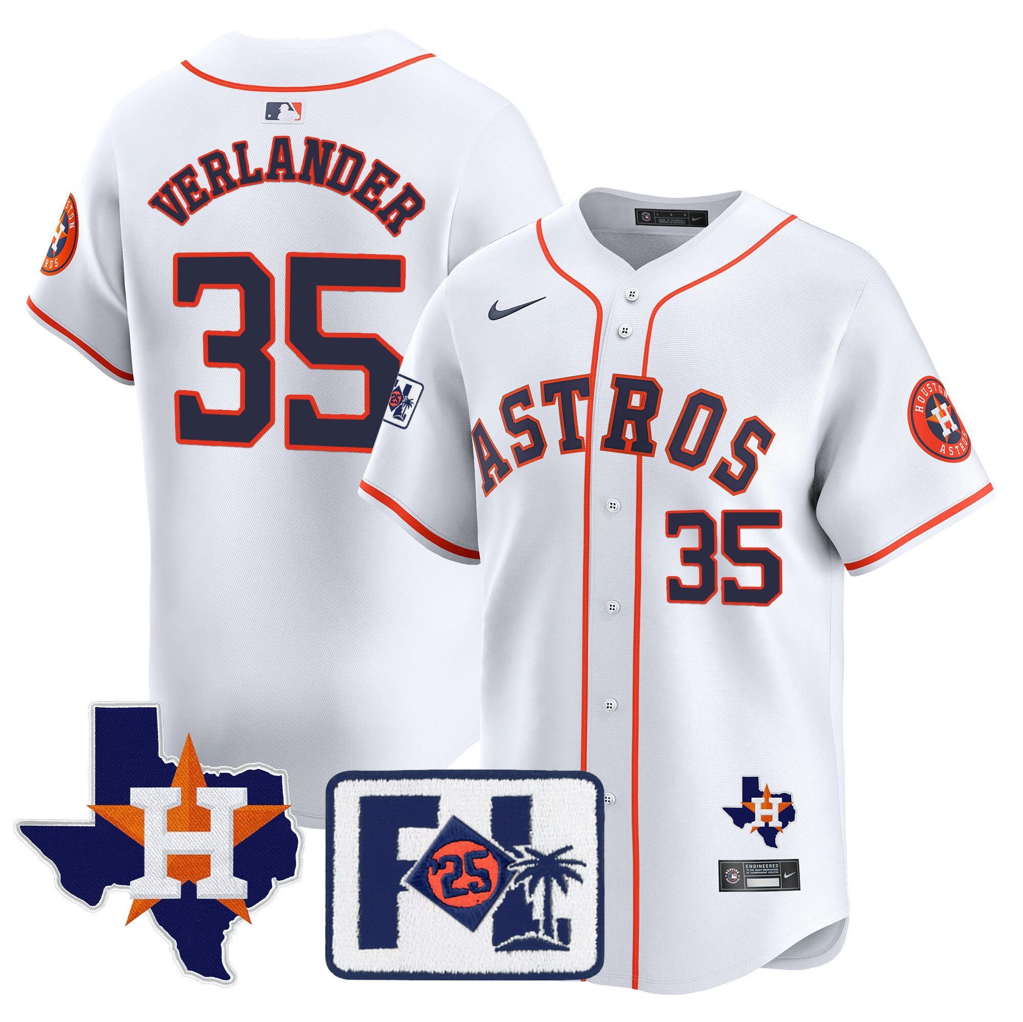 Men’s Houston 2025 Spring Training & Texas Patch Vapor Premier Limited Jersey