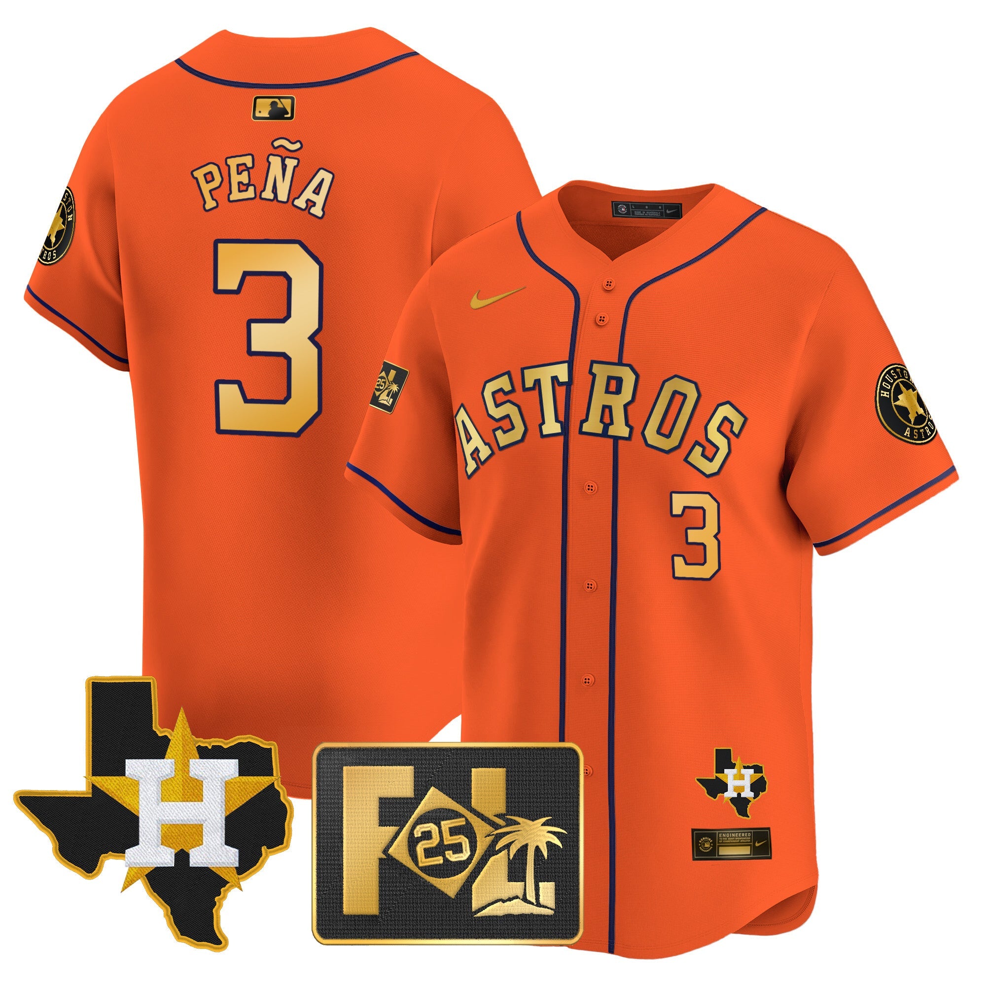 Men’s Houston 2025 Spring Training & Texas Patch Vapor Premier Limited Jersey