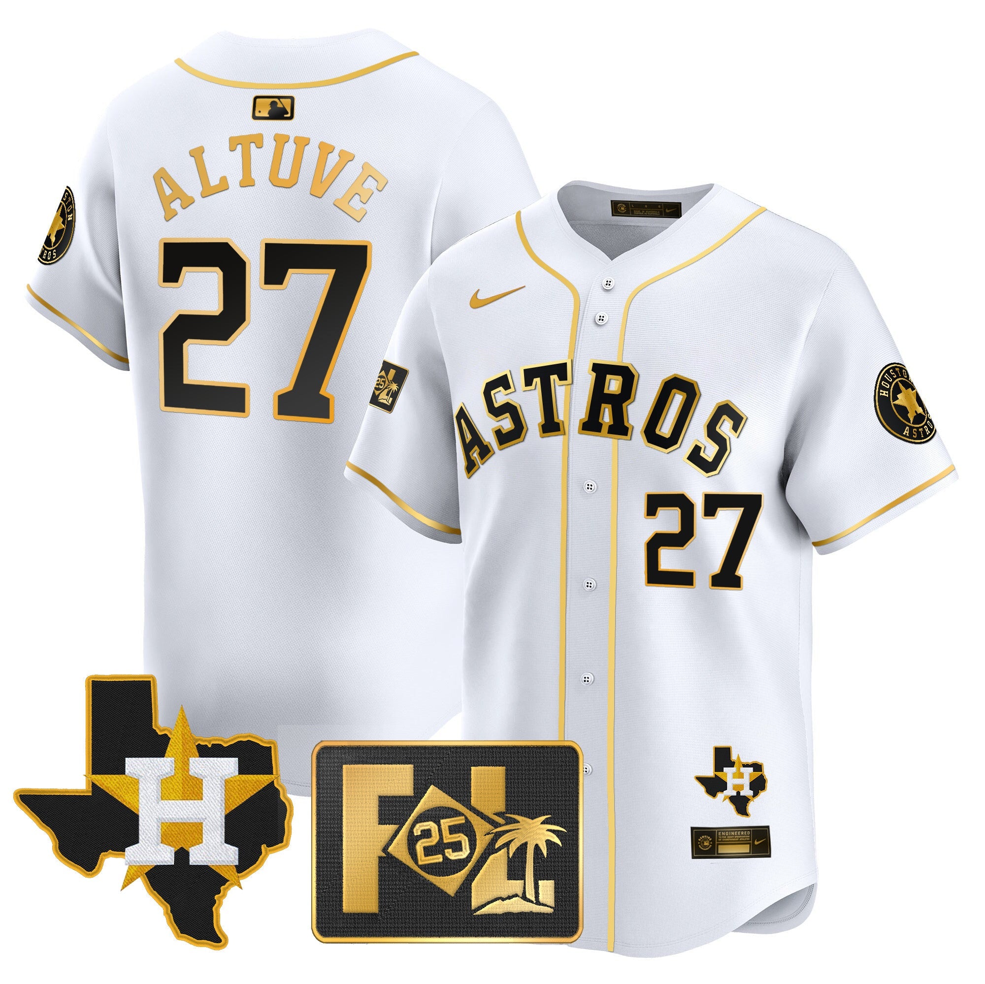 Men’s Houston 2025 Spring Training & Texas Patch Vapor Premier Limited Jersey