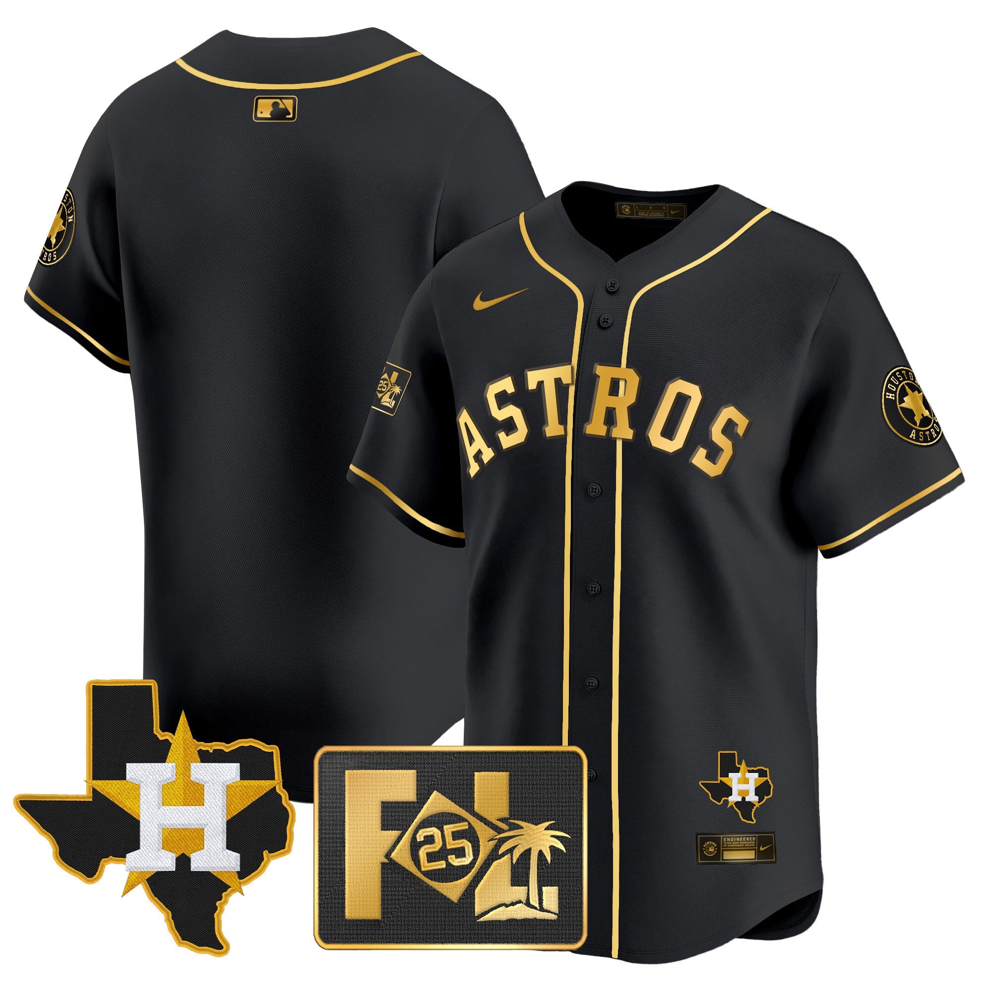 Men’s Houston 2025 Spring Training & Texas Patch Vapor Premier Limited Jersey
