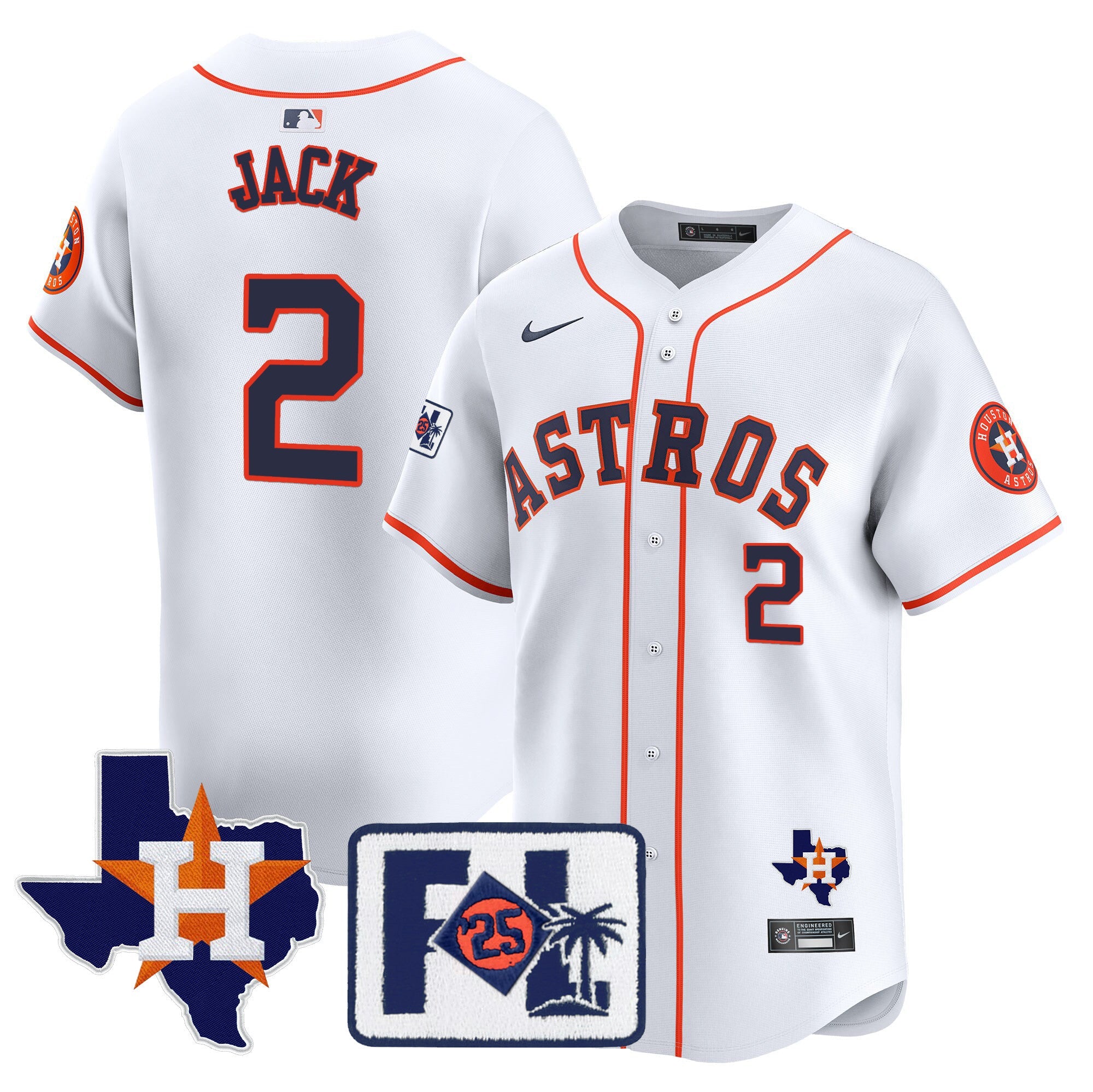 Men’s Houston 2025 Spring Training & Texas Patch Vapor Premier Limited Jersey